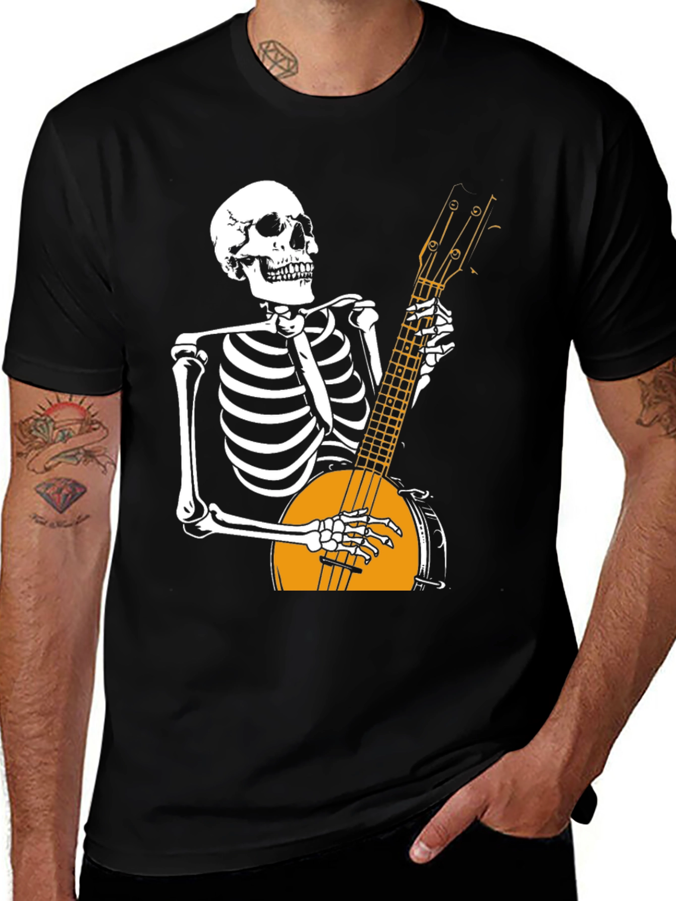 Variant 20 of Skeleton Banjo Player Graphic T-Shirt