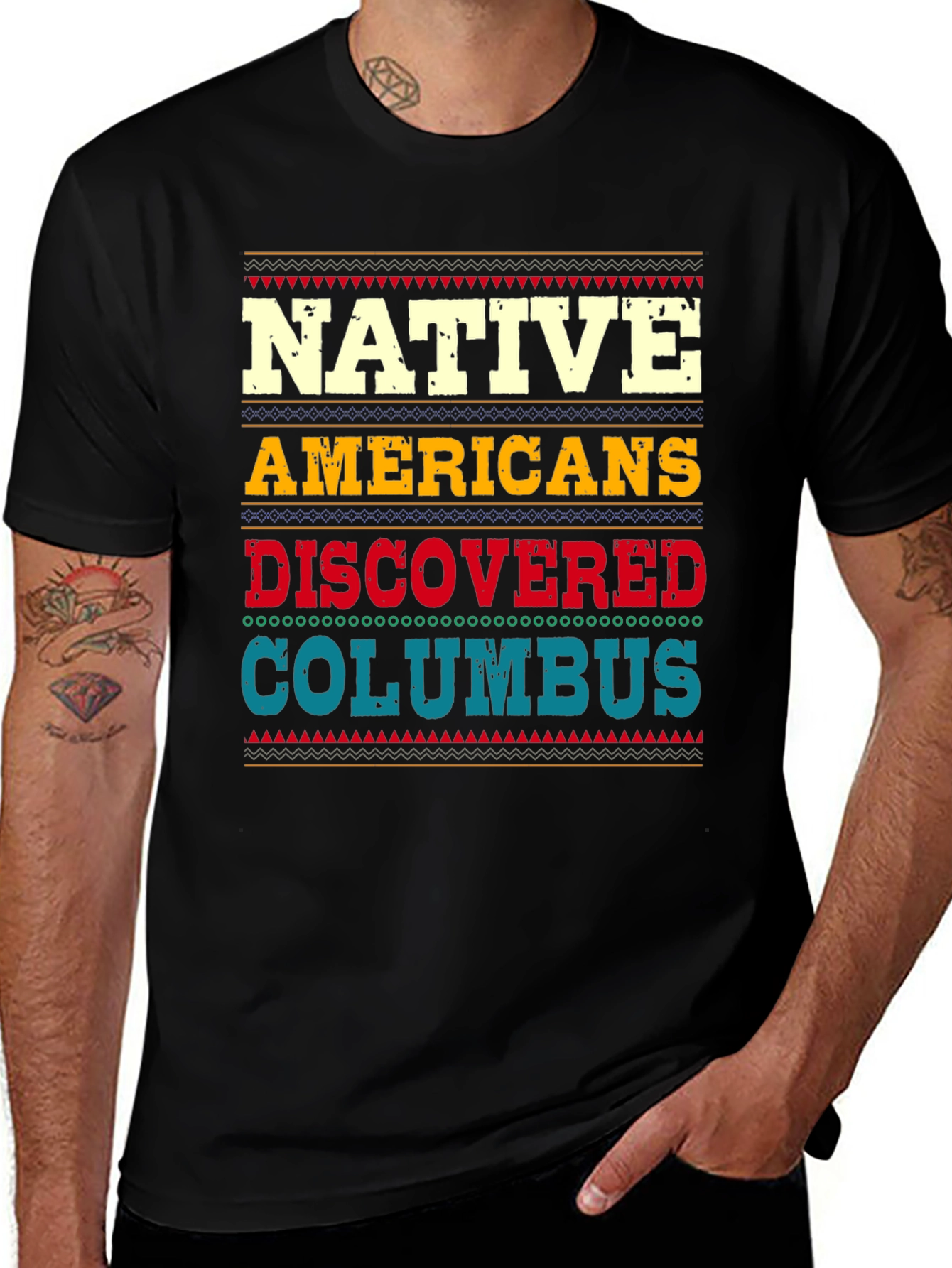 Variant 21 of Native Americans Discovered Columbus Graphic T-Shirt