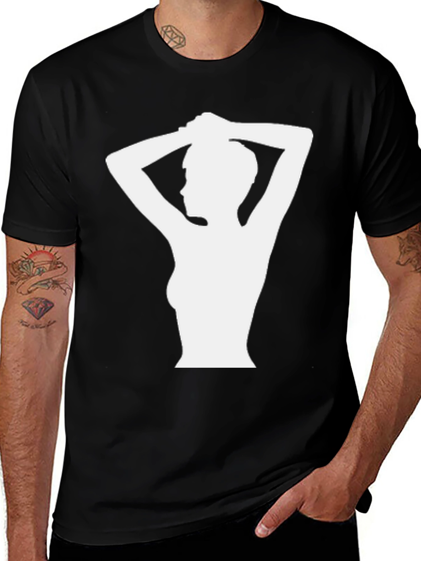 Variant 11 of Silhouette Graphic Black T-Shirt