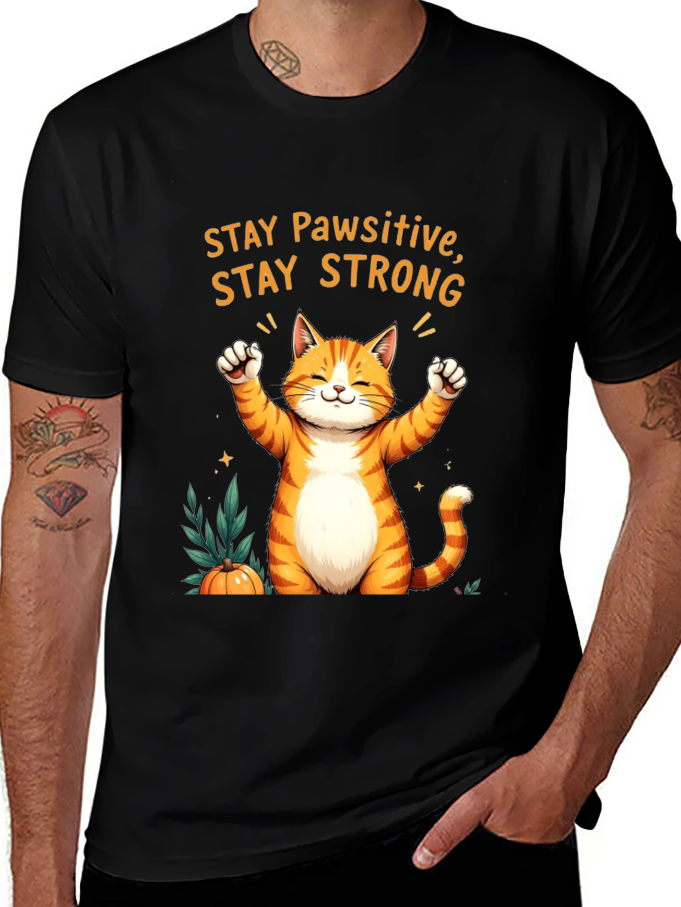 Variant 5 of Pawsitive Orange Cat T-Shirt