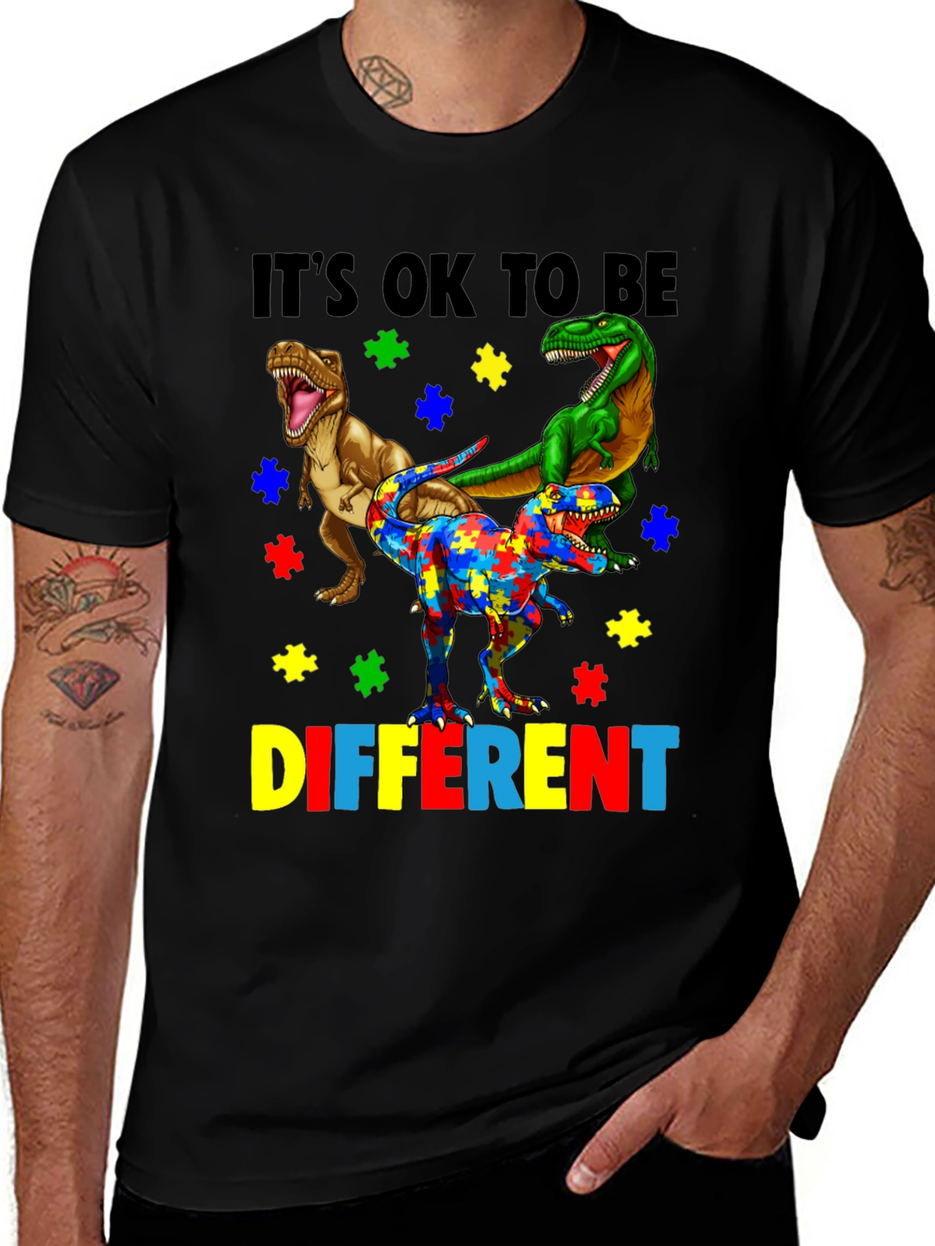 Variant 2 of It's OK To Be Different Autism Awareness T-Shirt