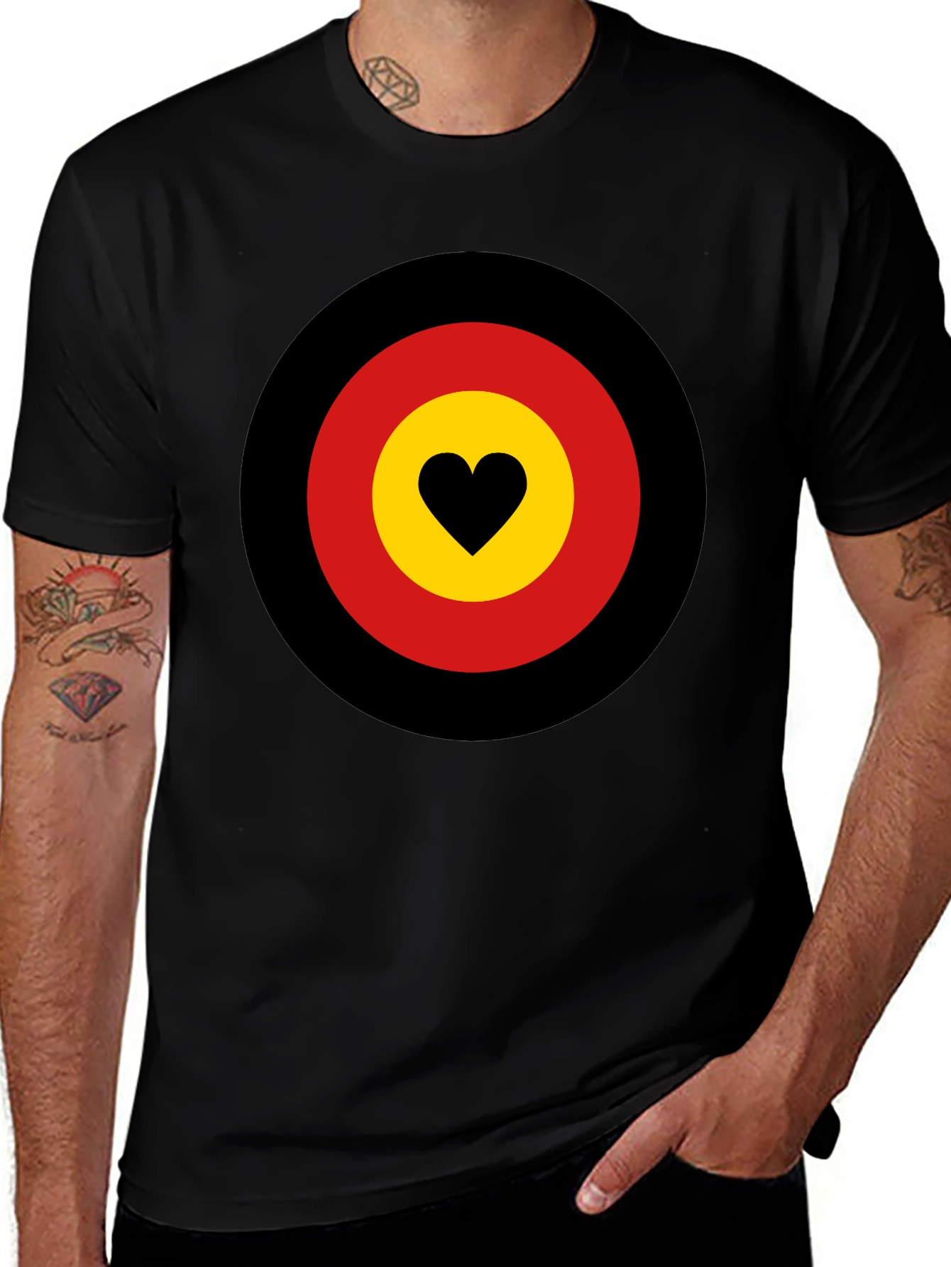 Variant 11 of Heart Target Graphic Tee - Black