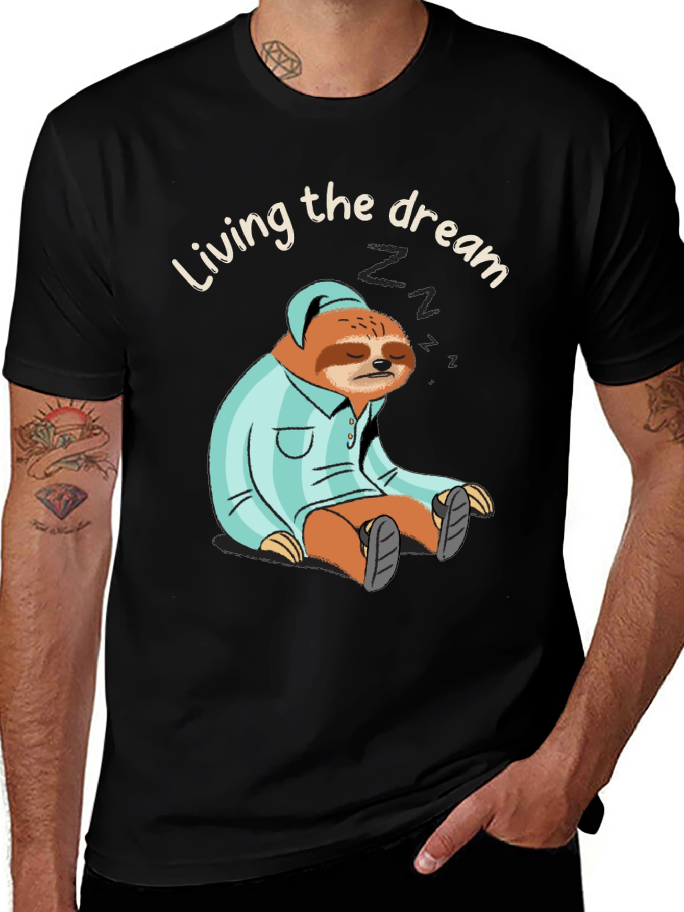 Variant 10 of Living the Dream Sloth T-Shirt