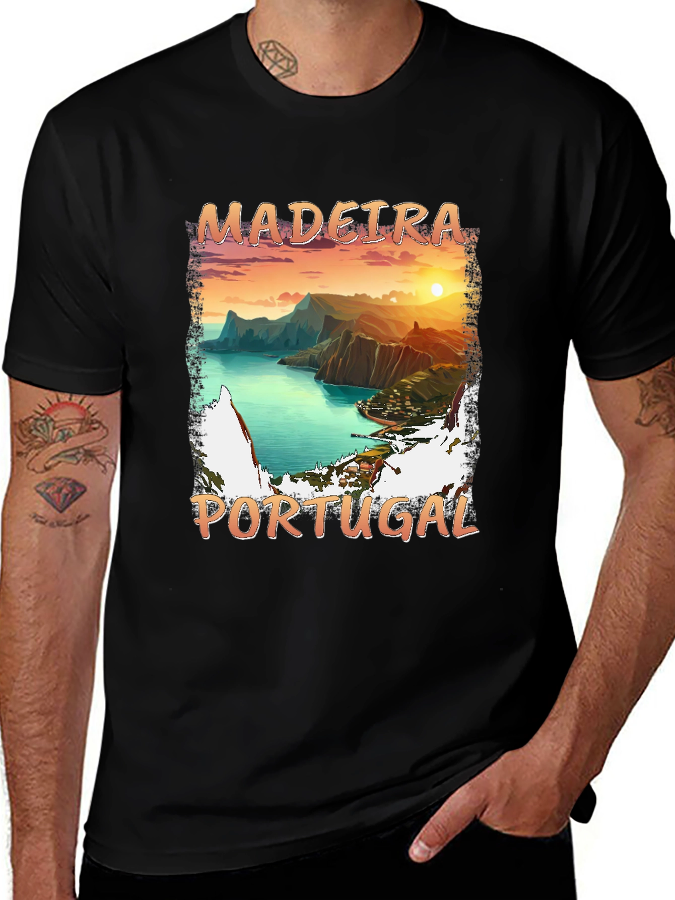 Madeira Portugal Graphic T-Shirt - Sunset View