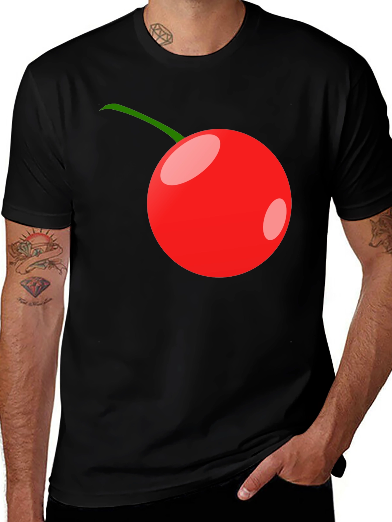 Variant 29 of Cherry Graphic Black T-Shirt