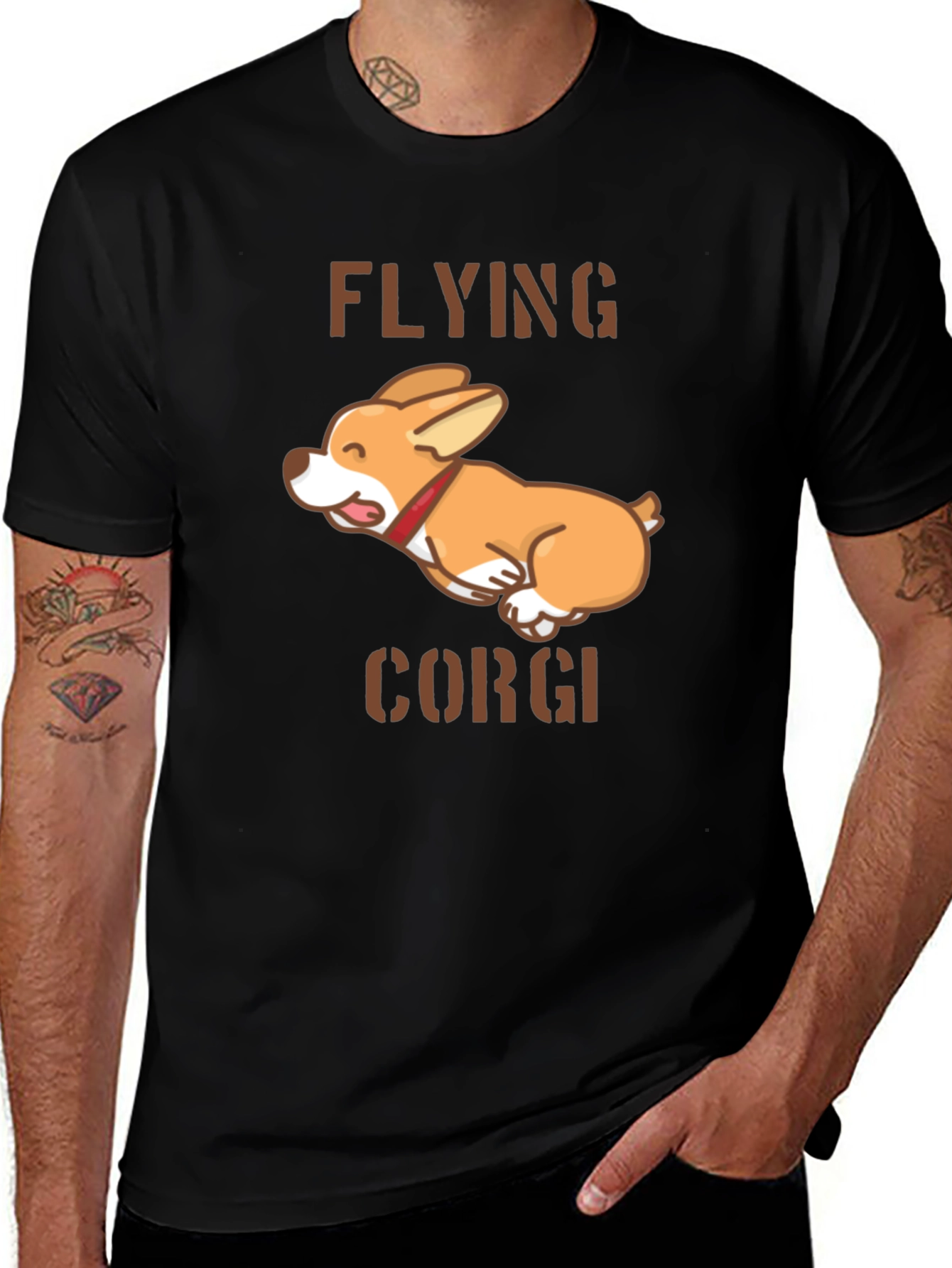Variant 30 of Flying Corgi T-Shirt - Cute Dog Tee