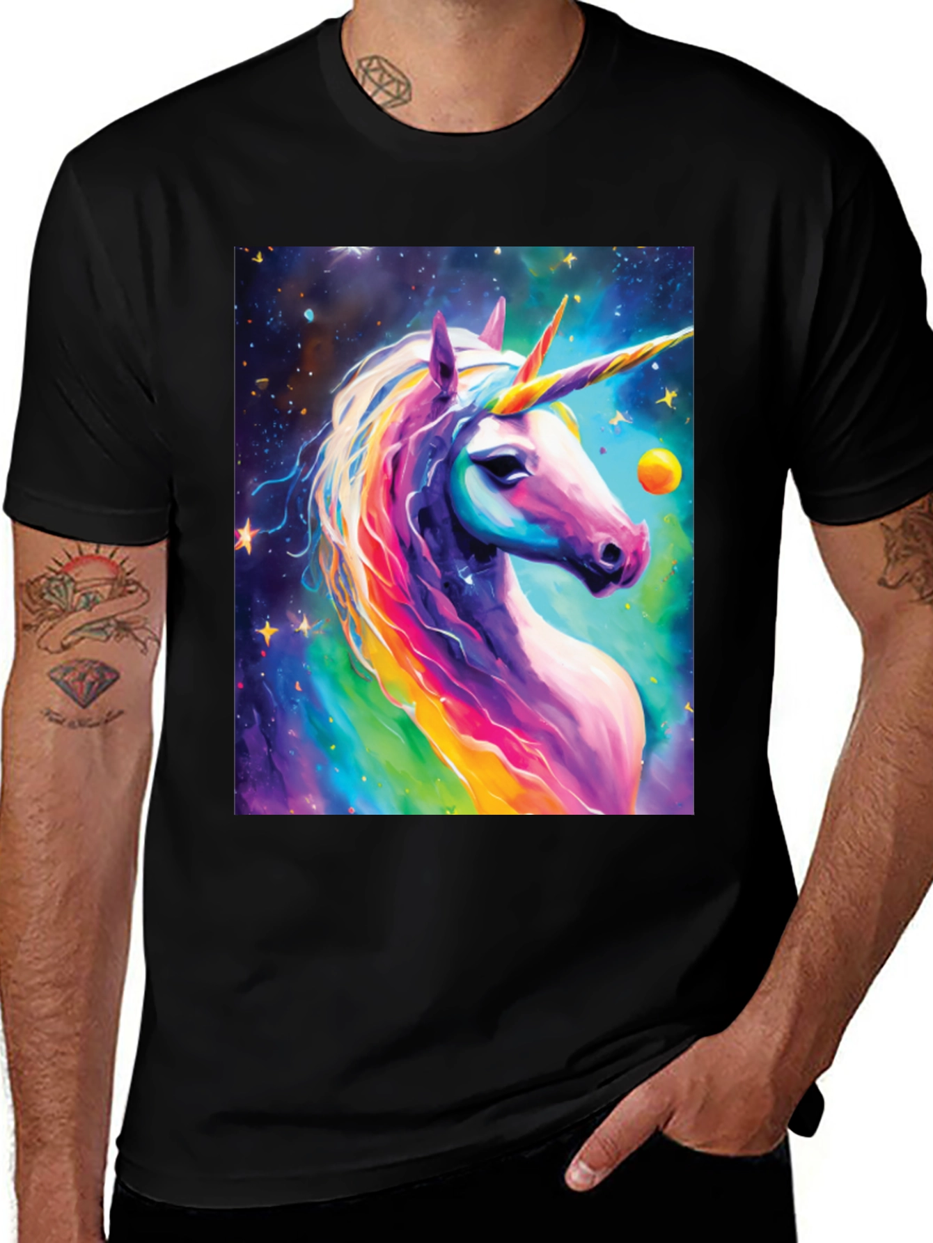Variant 13 of Unicorn Galaxy T-Shirt: Magical Rainbow Design