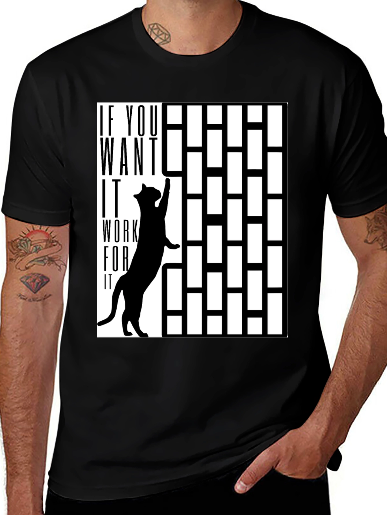 Variant 7 of Work For It Cat T-Shirt