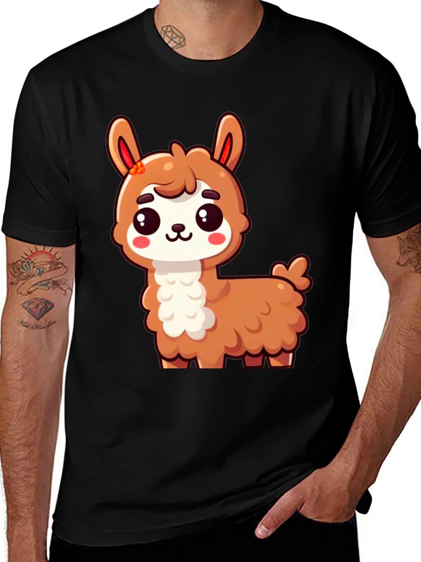 Variant 8 of Cute Llama Graphic T-Shirt - Unisex