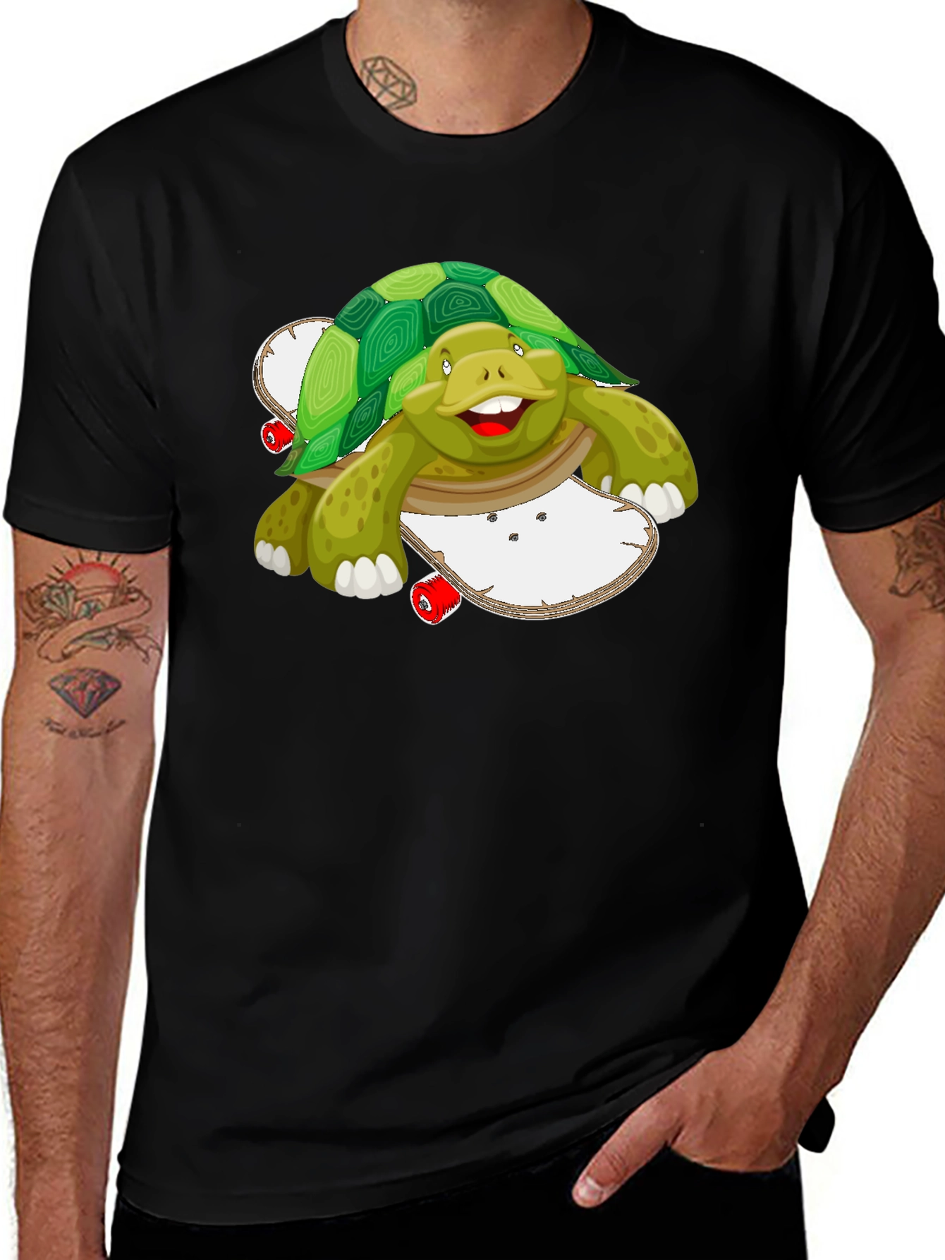Variant 8 of Turtle on Skateboard Graphic Tee