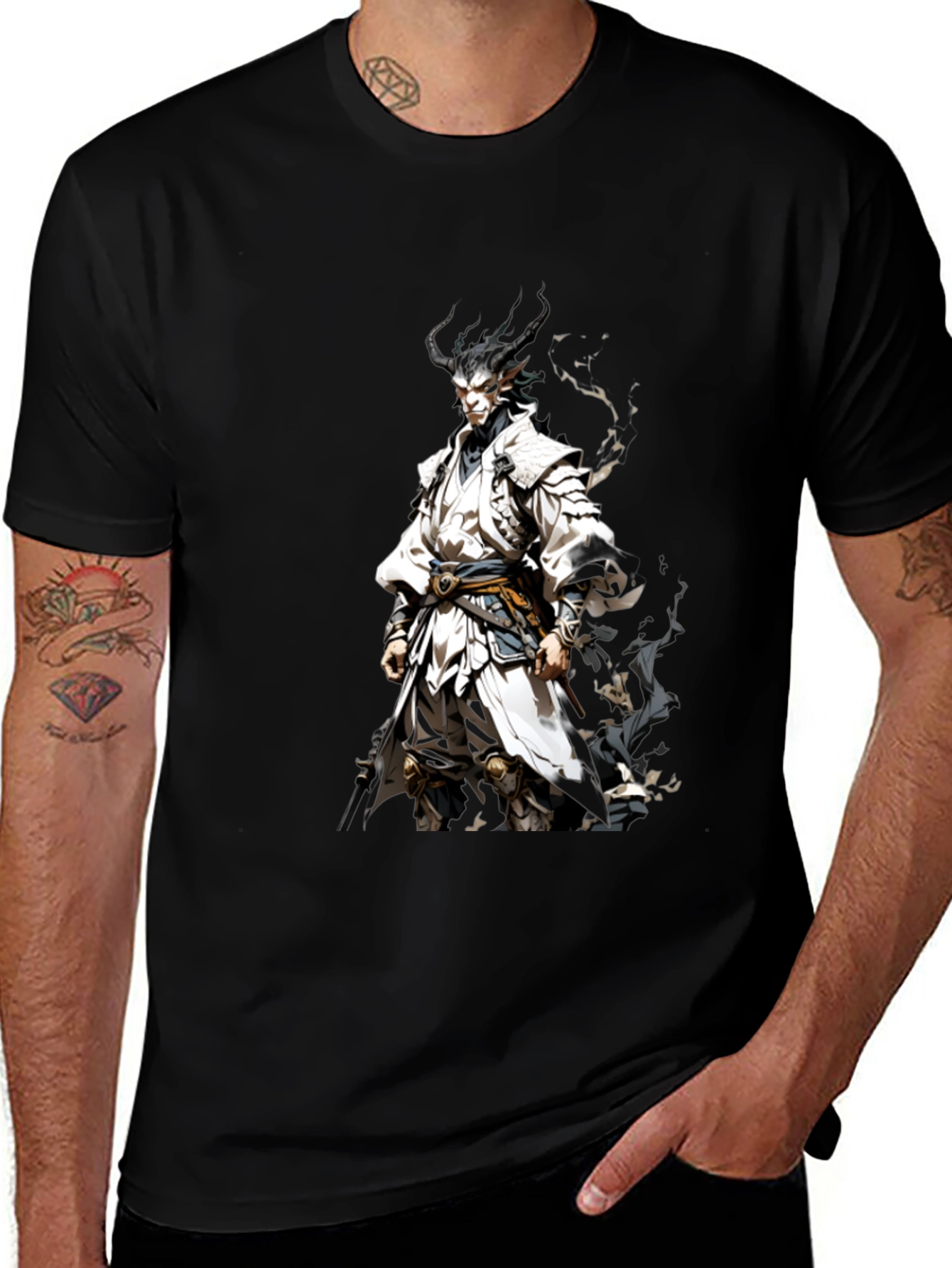 Demon Warrior Graphic Tee - Black