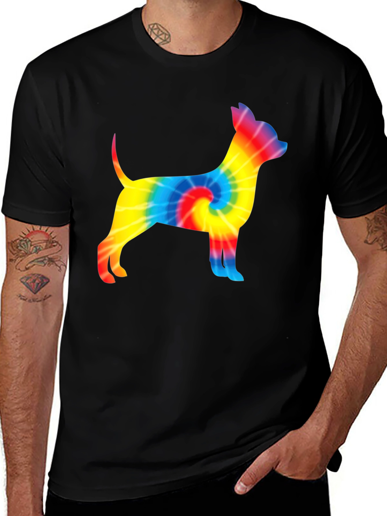 Variant 14 of Tie-Dye Chihuahua Graphic Tee - Stylish & Unique