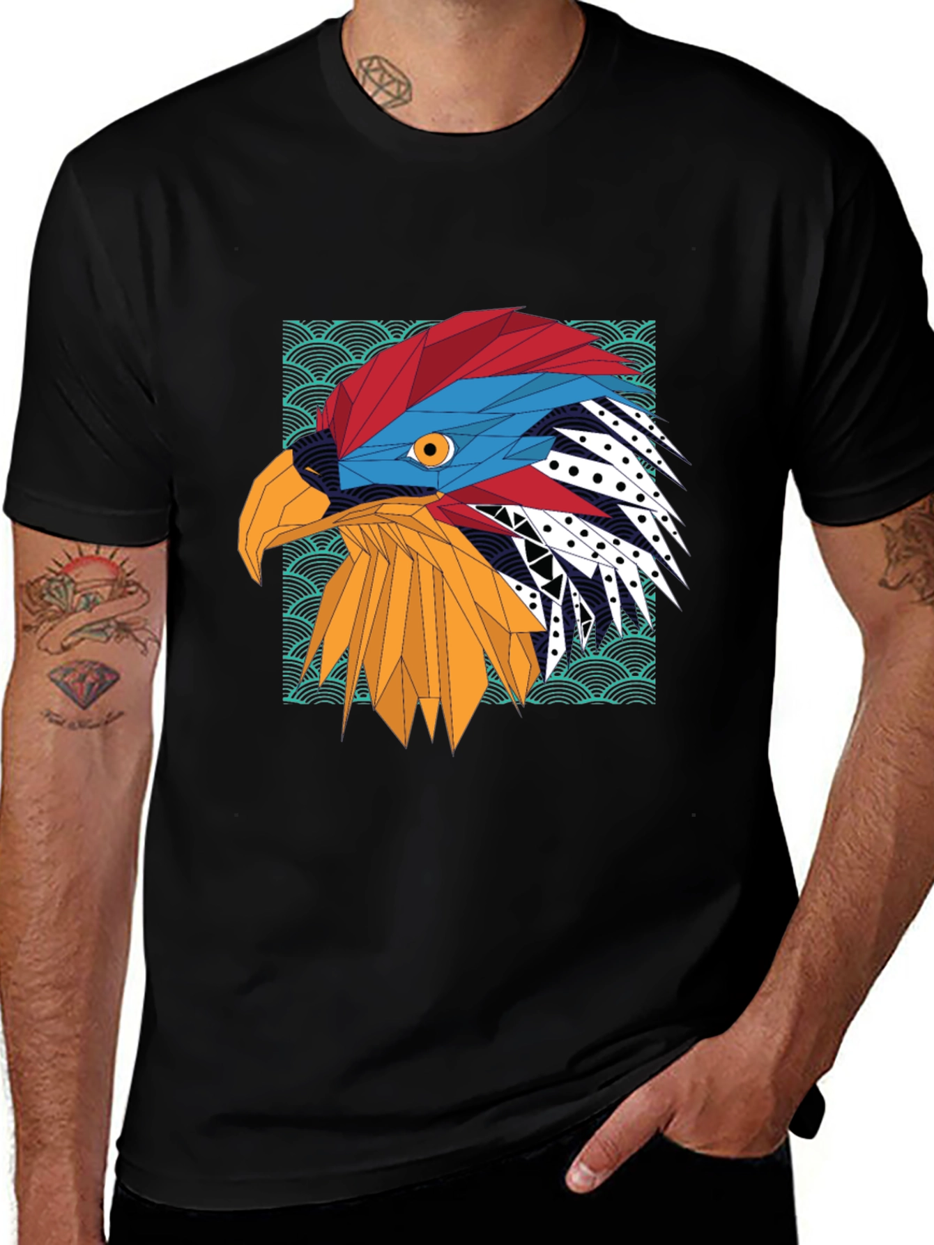 Variant 25 of Geometric Eagle Graphic Tee - Stylish Men's T-Shirt
