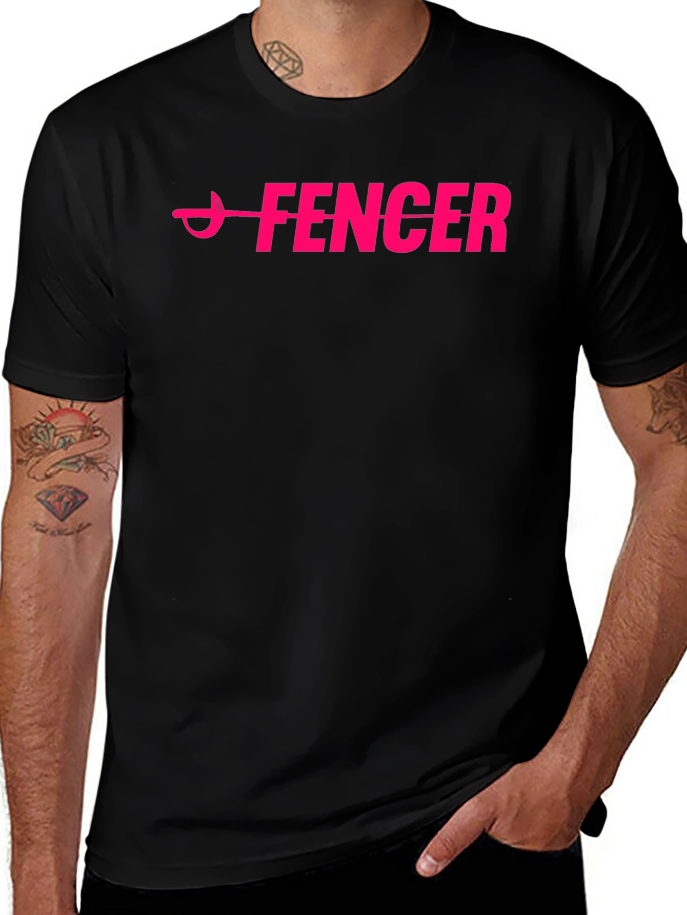 Variant 17 of Fencer Sword Graphic Tee - Athletic Fit