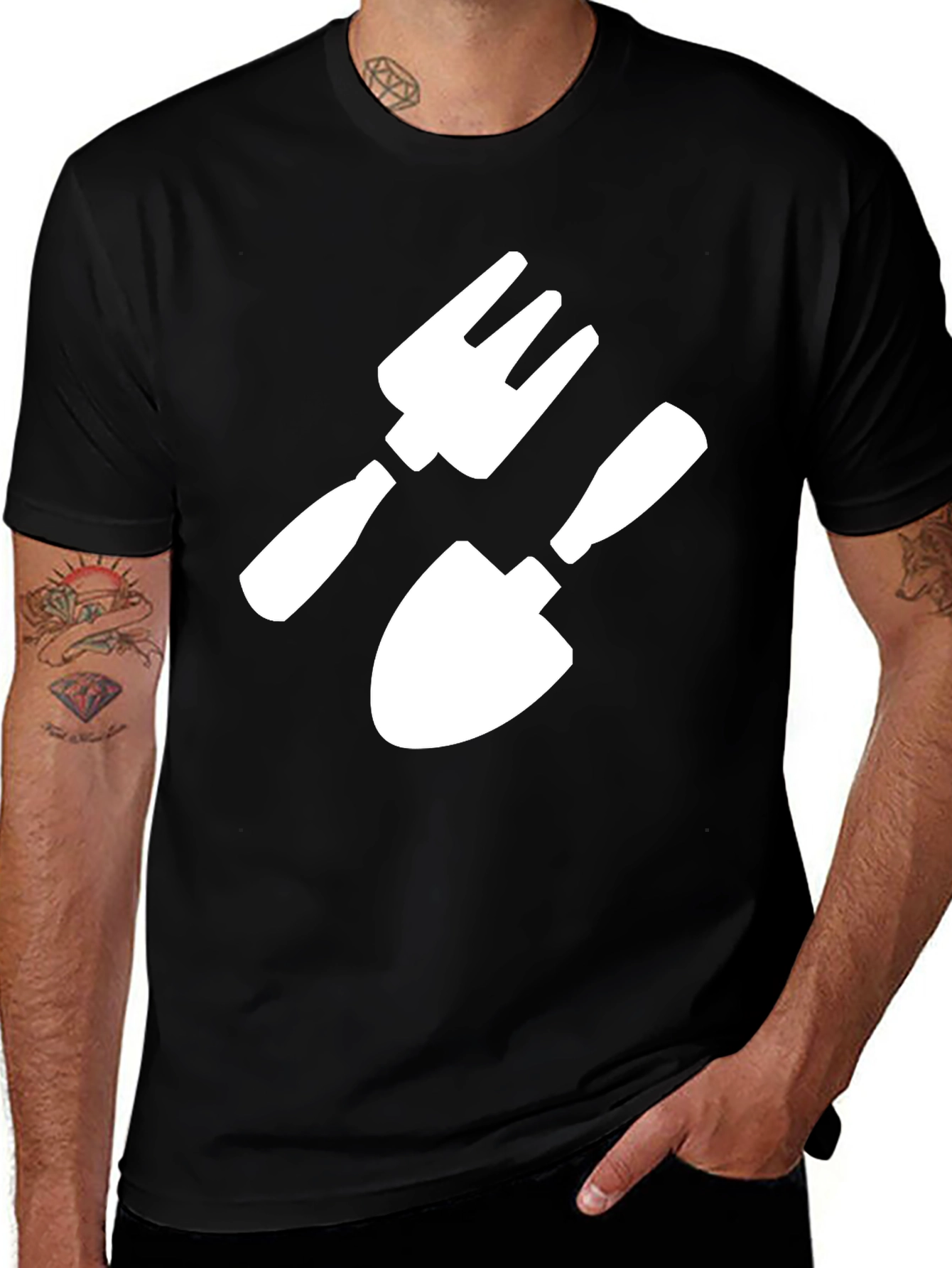 Variant 25 of Gardening Tool Graphic T-Shirt - Black