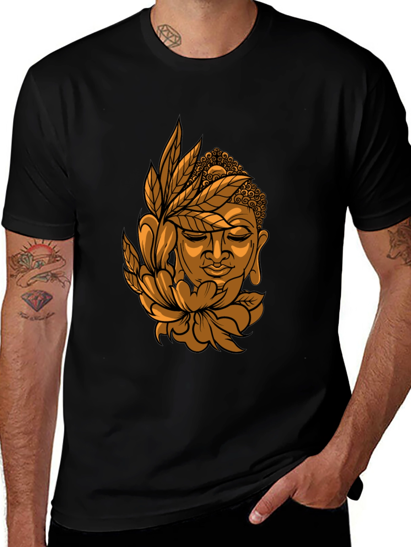 Buddha Graphic Tee - Stylish Black T-Shirt