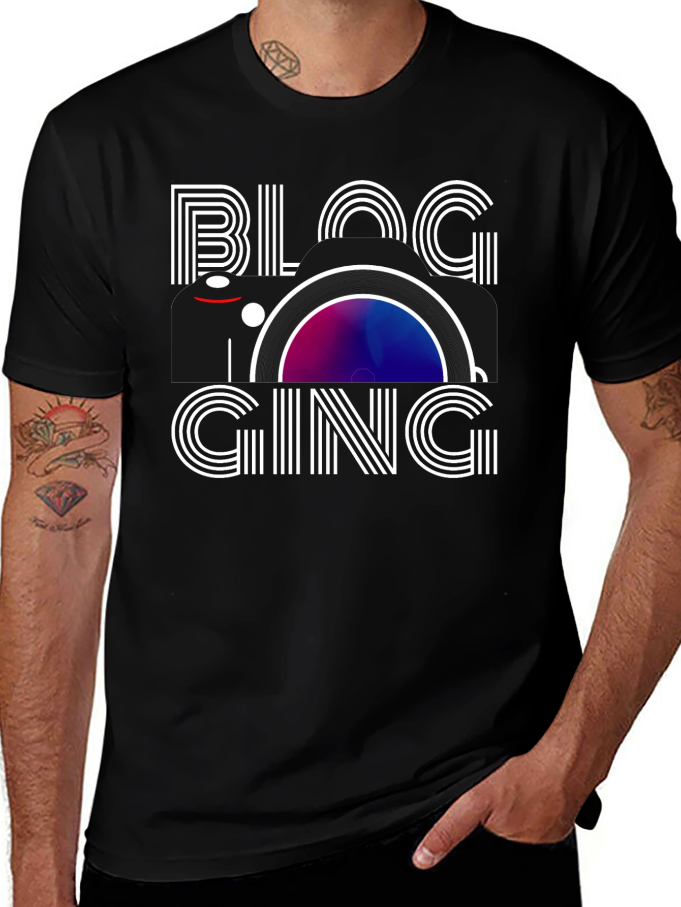 Blogging Graphic Tee - Black