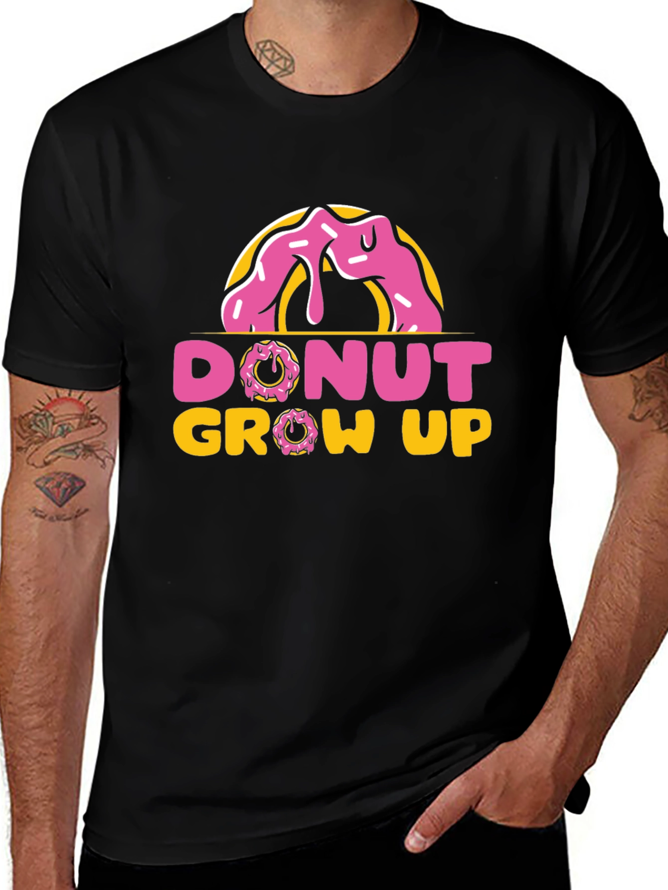 Variant 30 of Donut Grow Up Black T-Shirt