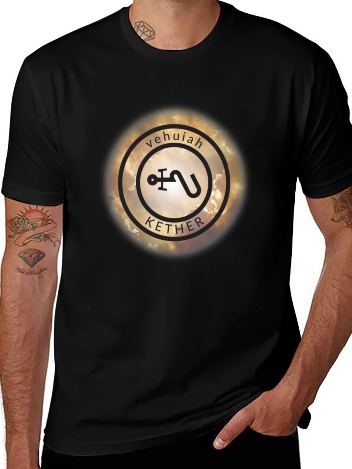 Variant 8 of Vehujah Kether Symbol Black T-Shirt