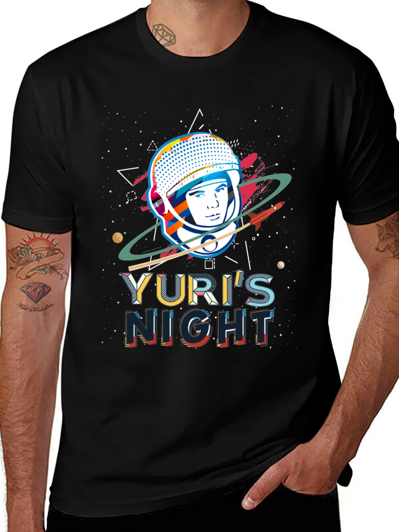 Yuri's Night Space T-Shirt - Retro Design