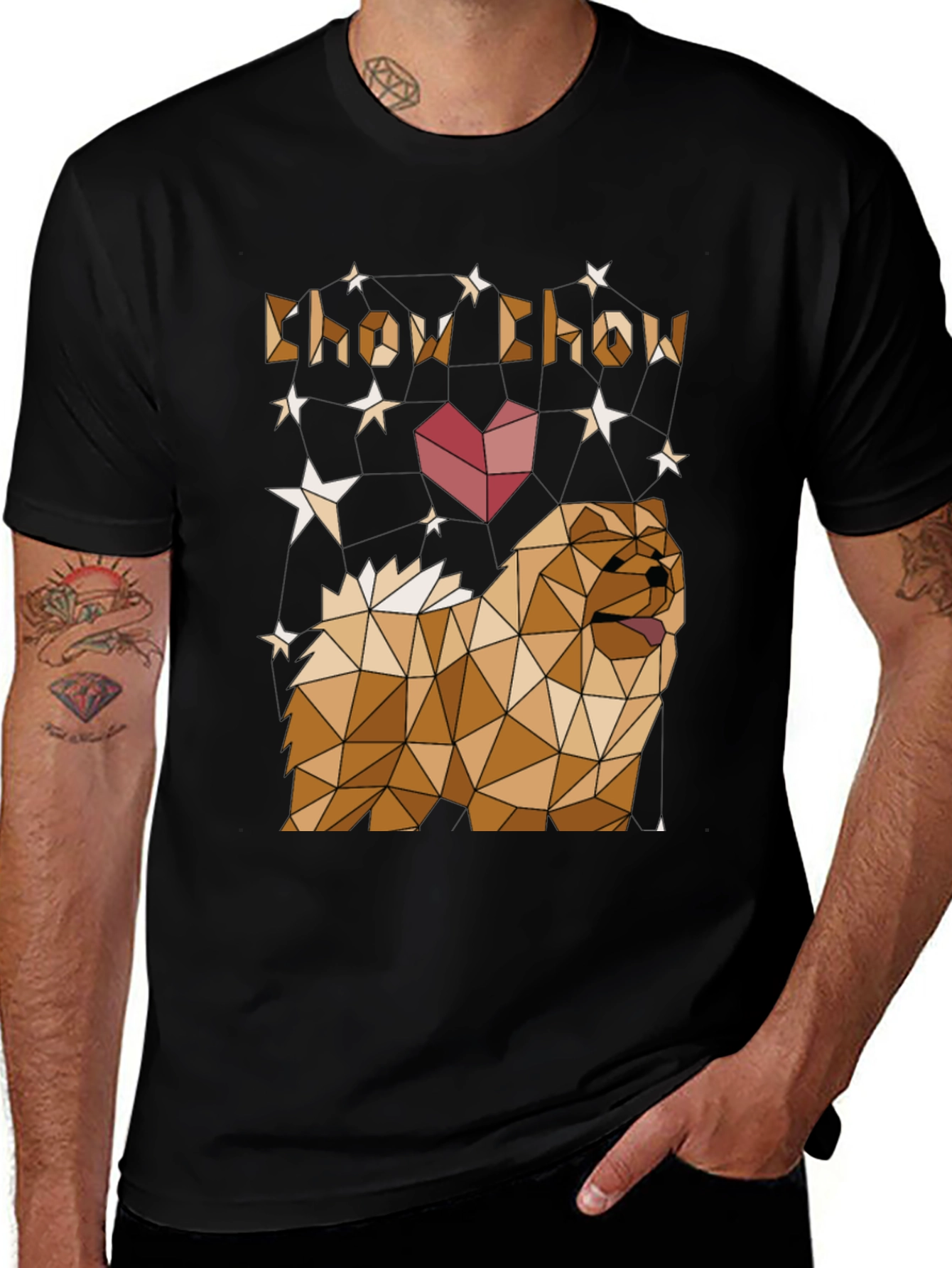 Geometric Chow Chow Dog Graphic Tee