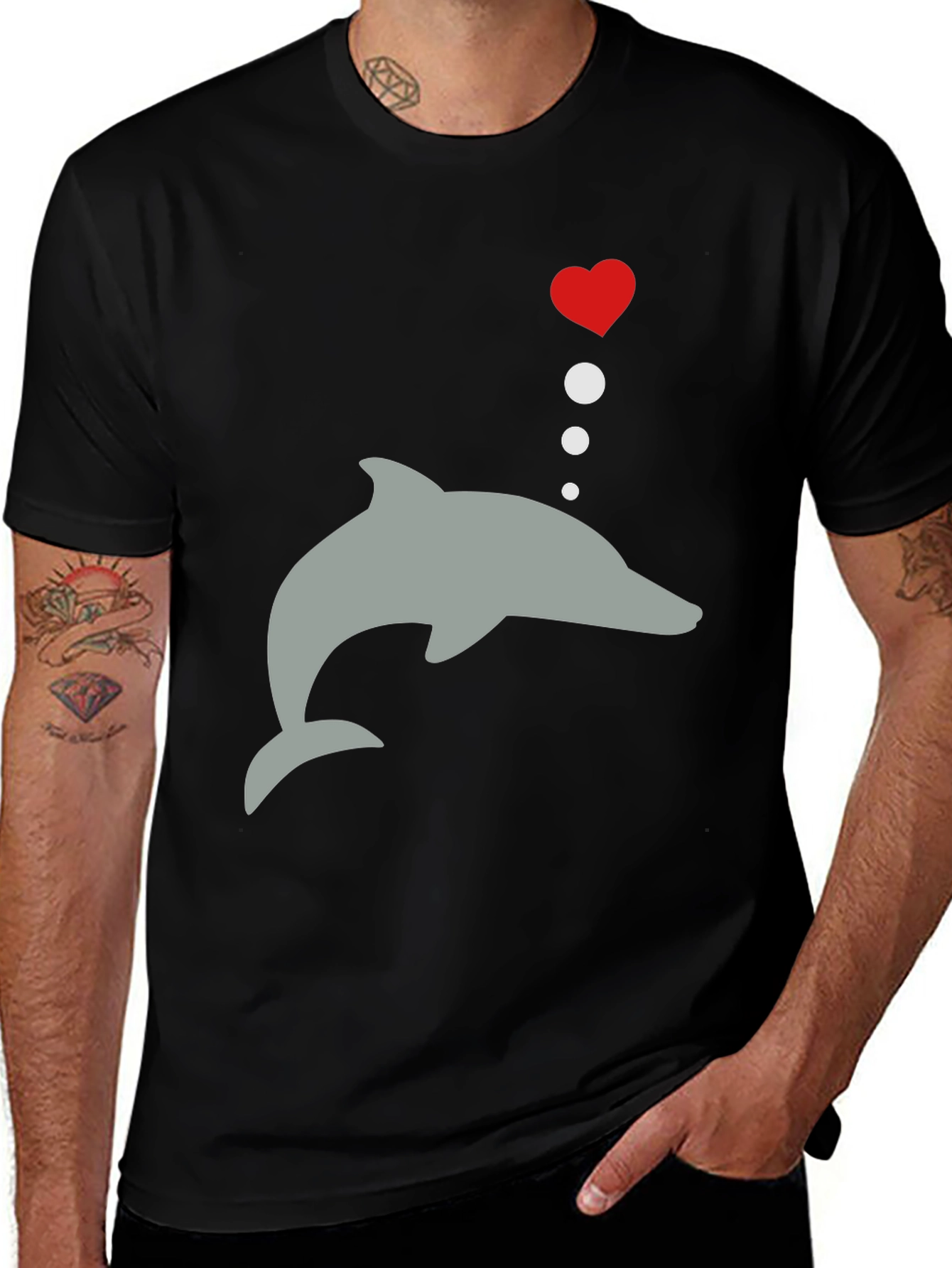 Variant 10 of Dolphin Love T-Shirt - Stylish Graphic Tee for Men