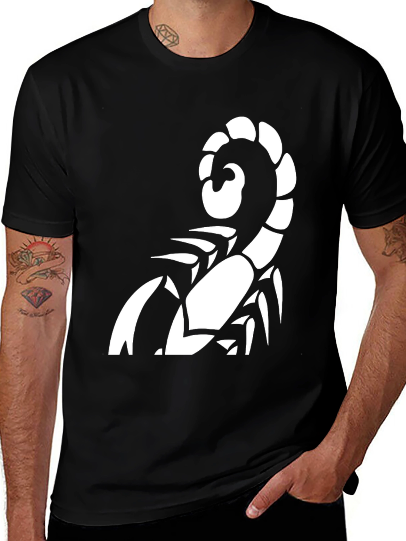 Scorpion Graphic Tee - Black Cotton Casual Wear