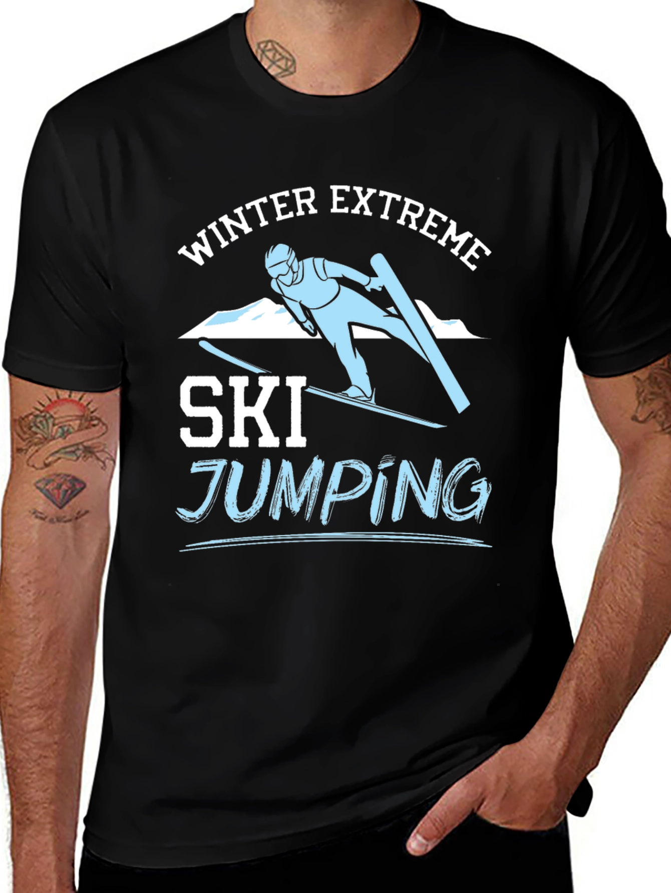 Winter Extreme Ski Jumping Graphic Tee