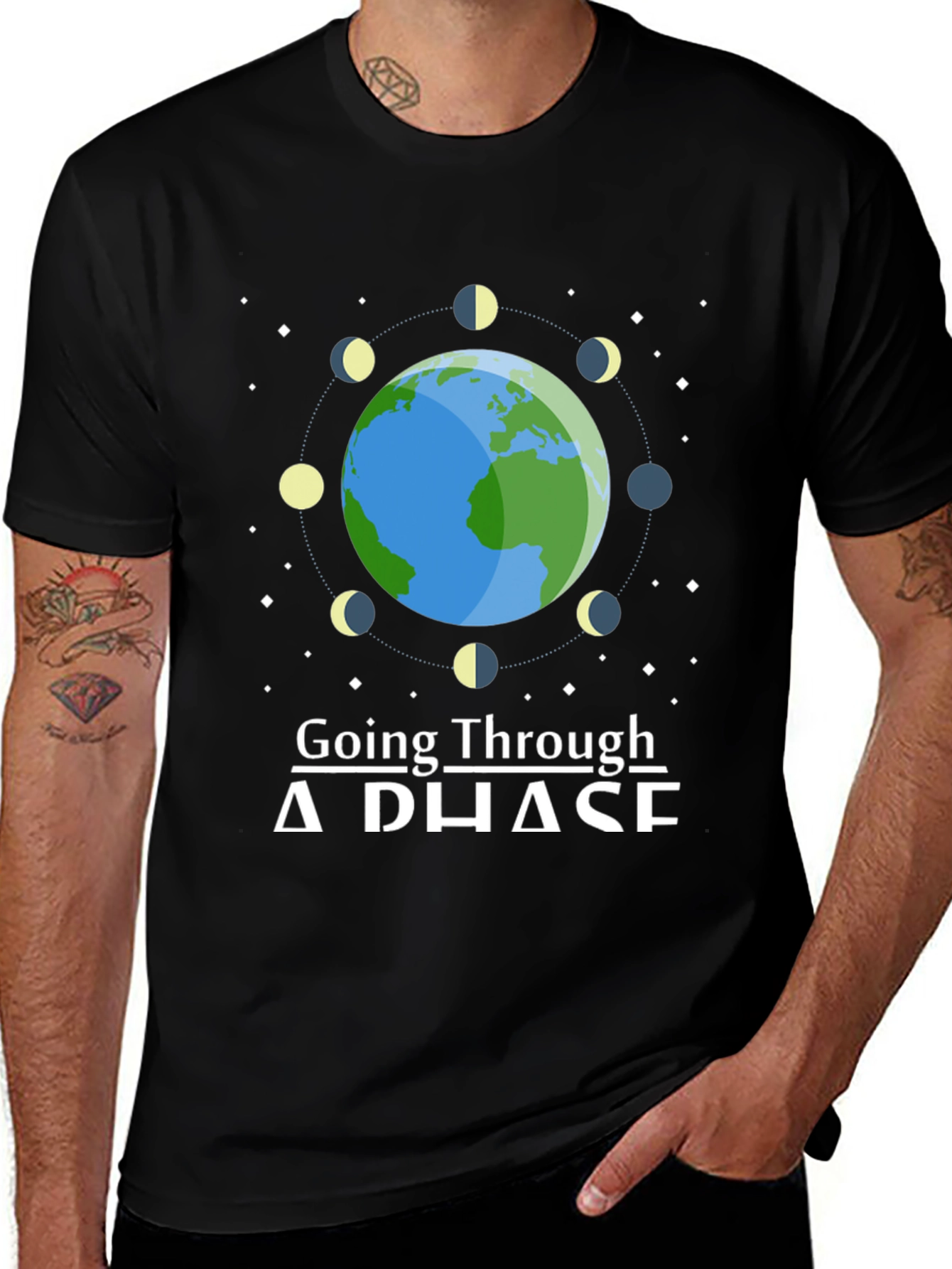 Going Through A Phase T-Shirt - Earth & Moon Design