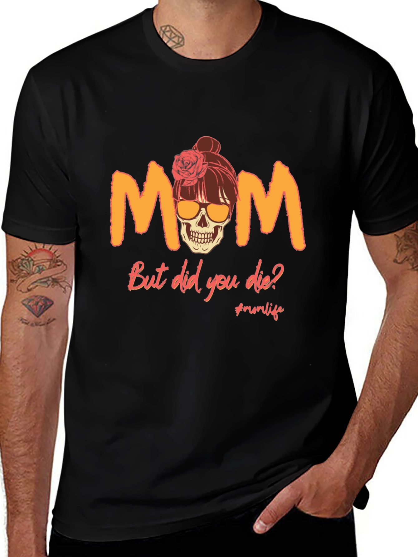 Variant 10 of Funny Mom Skull Graphic T-Shirt