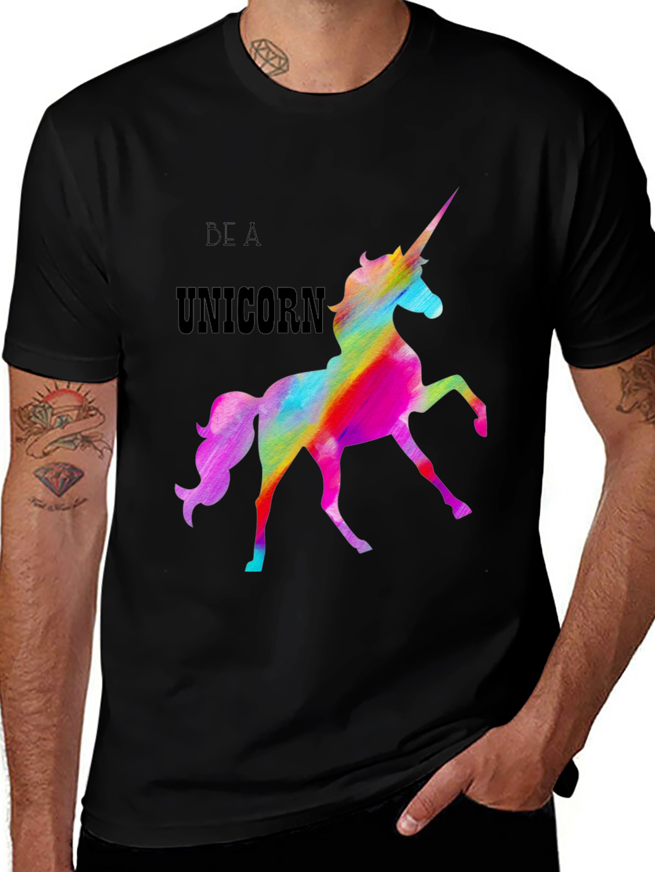 Variant 20 of Be A Unicorn Graphic Tee - Rainbow Unicorn Design