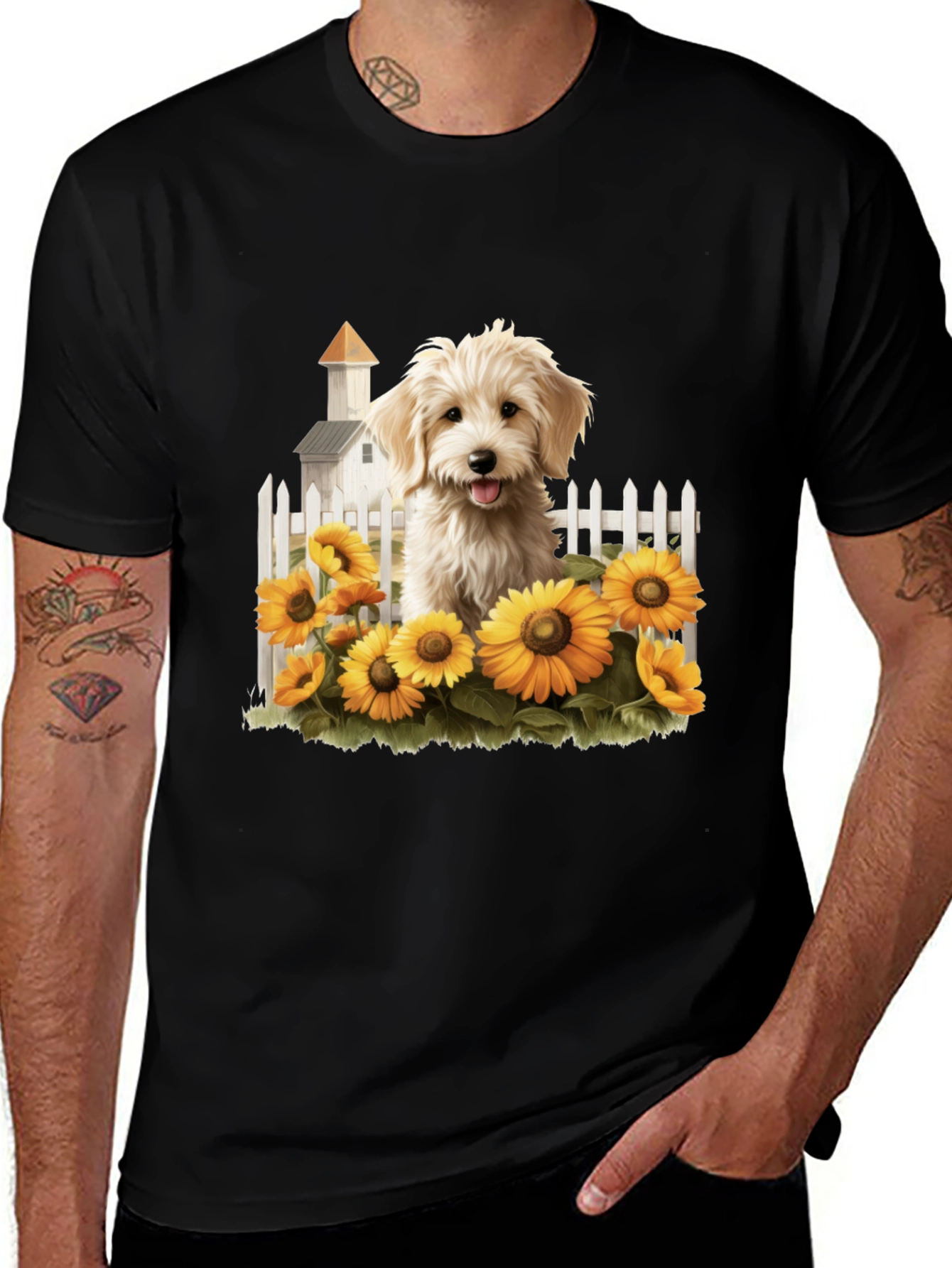 Variant 26 of Sunflower Pup Graphic Tee