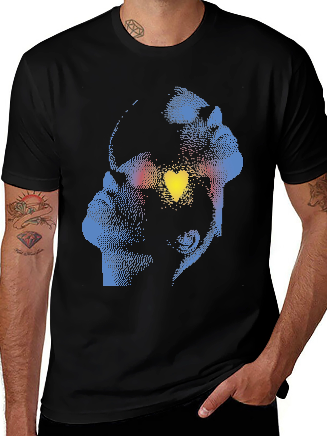 Variant 11 of Pixelated Heart T-Shirt - Love Graphic Tee