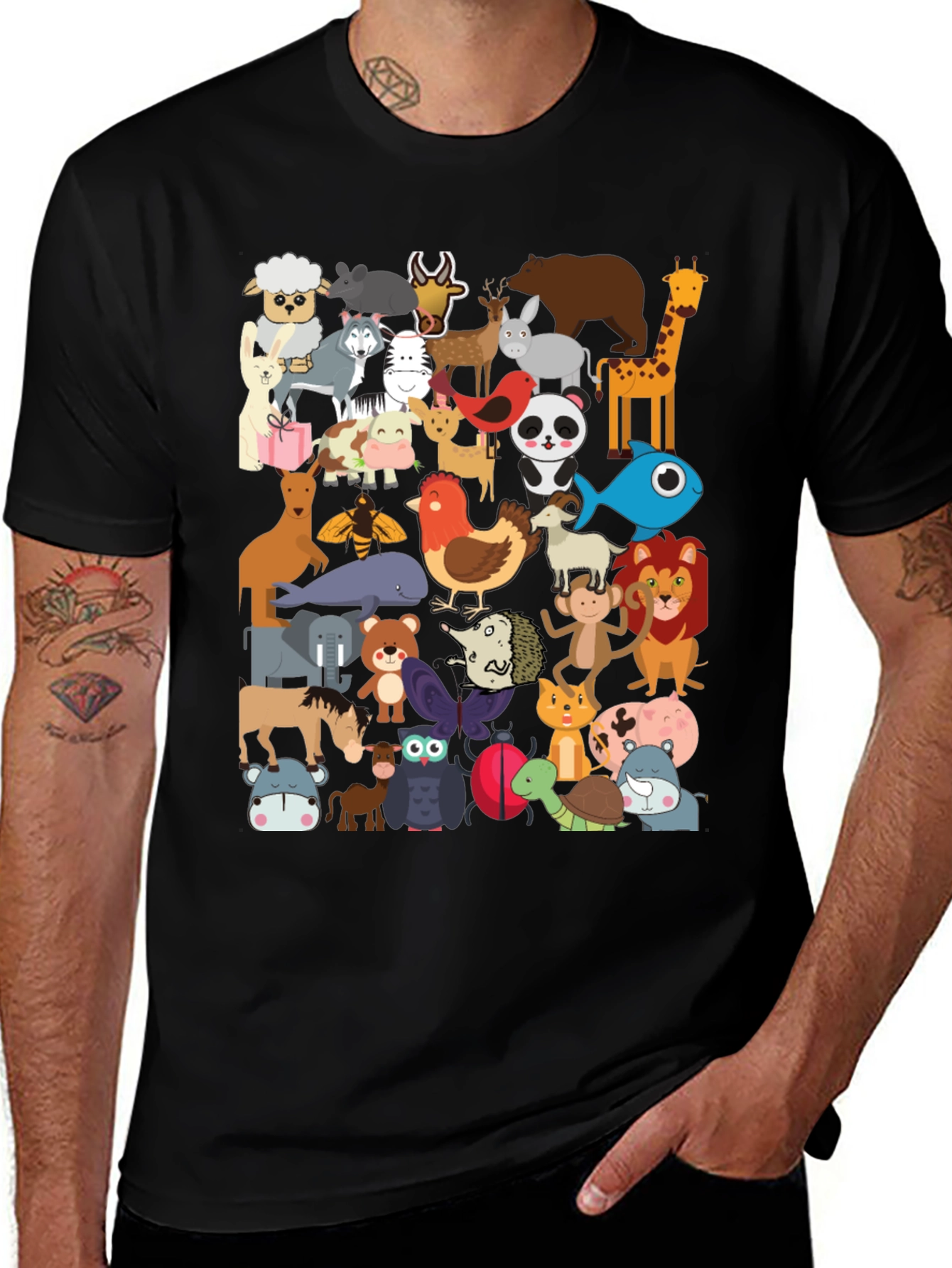 Variant 24 of Animal Kingdom Tee - Fun Cartoon Design