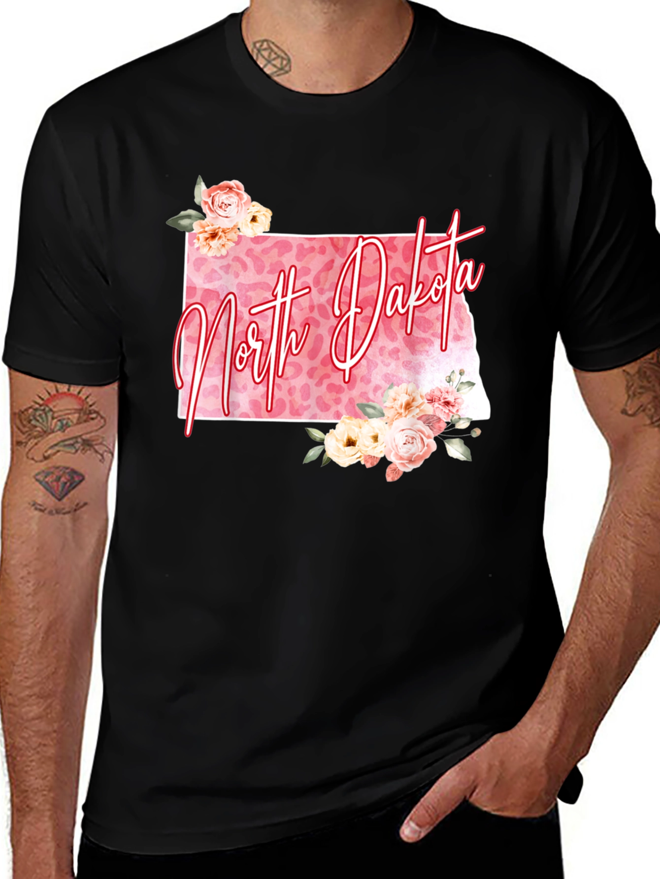 Variant 2 of North Dakota Floral Graphic Tee