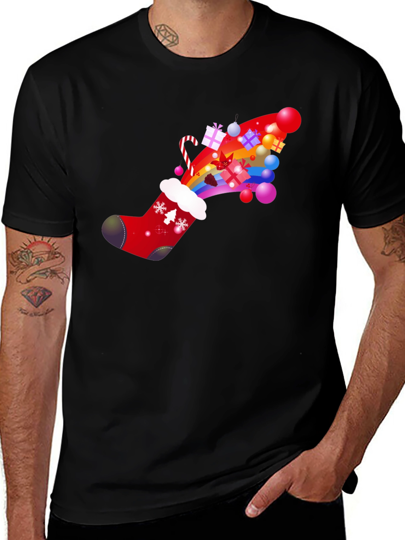 Festive Christmas Stocking T-Shirt