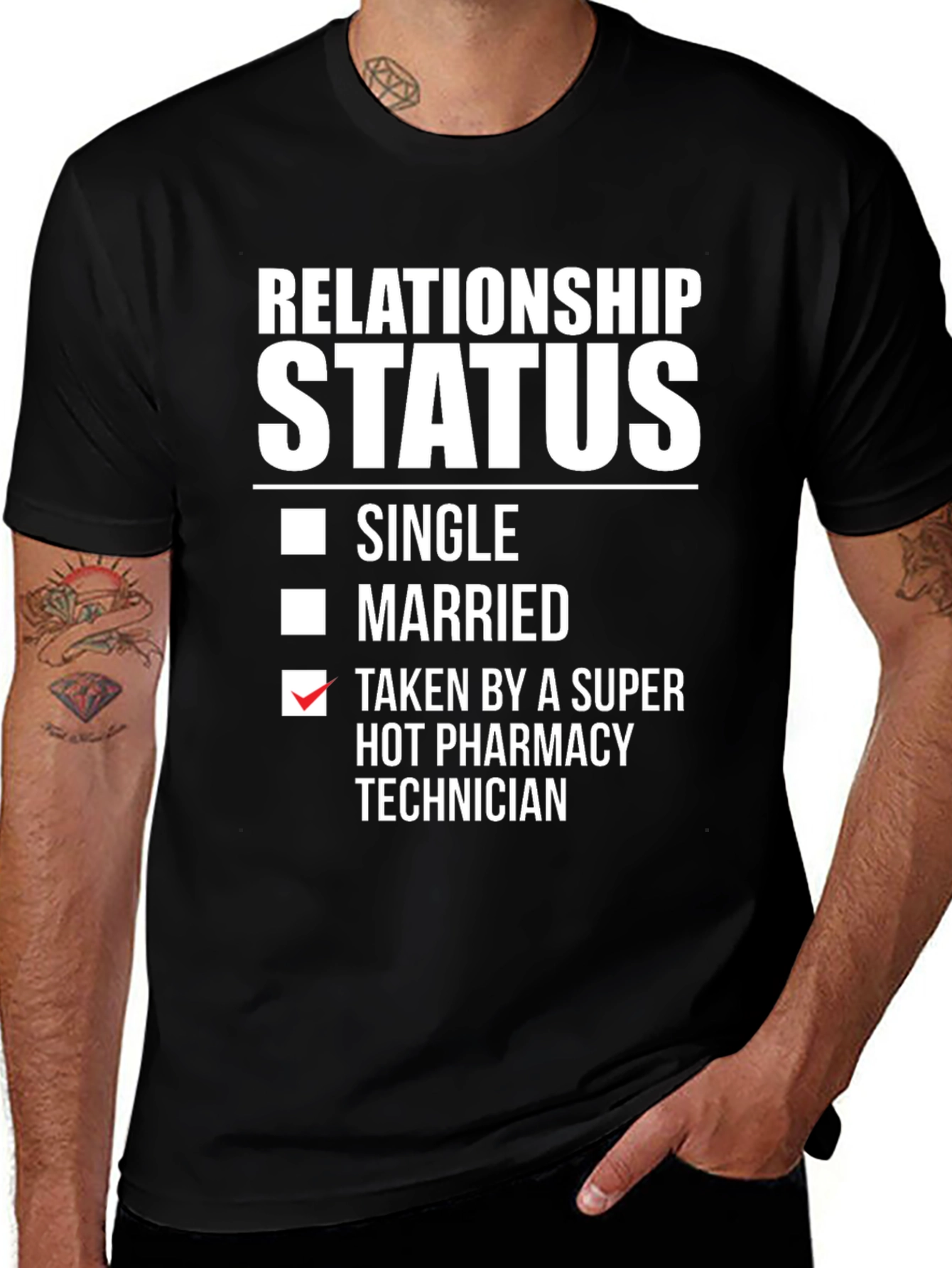 Variant 5 of Funny Relationship Status Pharmacy Technician T-Shirt