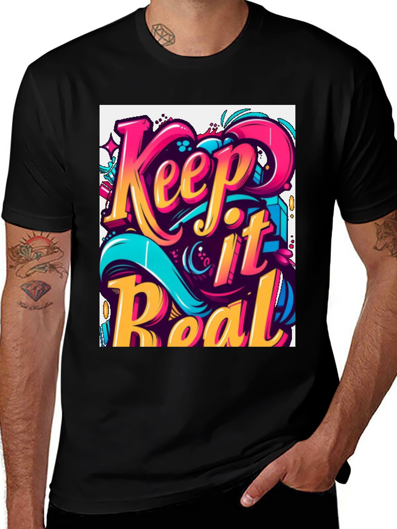 Variant 29 of Keep It Real Graphic Tee - Cool Streetwear Design