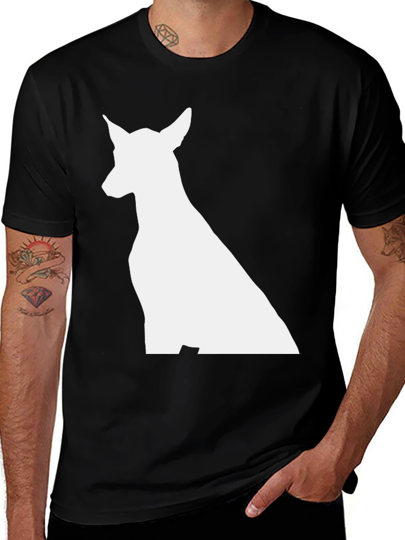 Variant 19 of Dog Silhouette Graphic Tee - Modern Minimalist Design