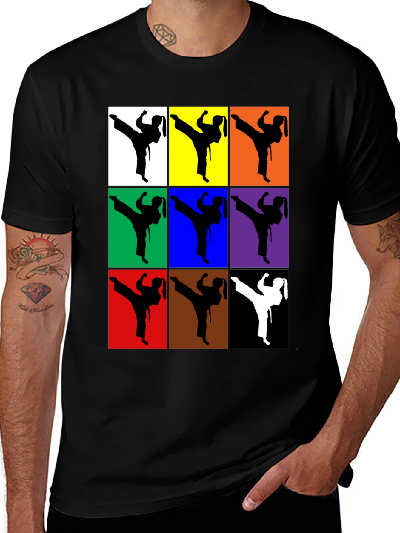 Variant 22 of Karate Silhouette T-Shirt - Martial Arts Graphic Tee