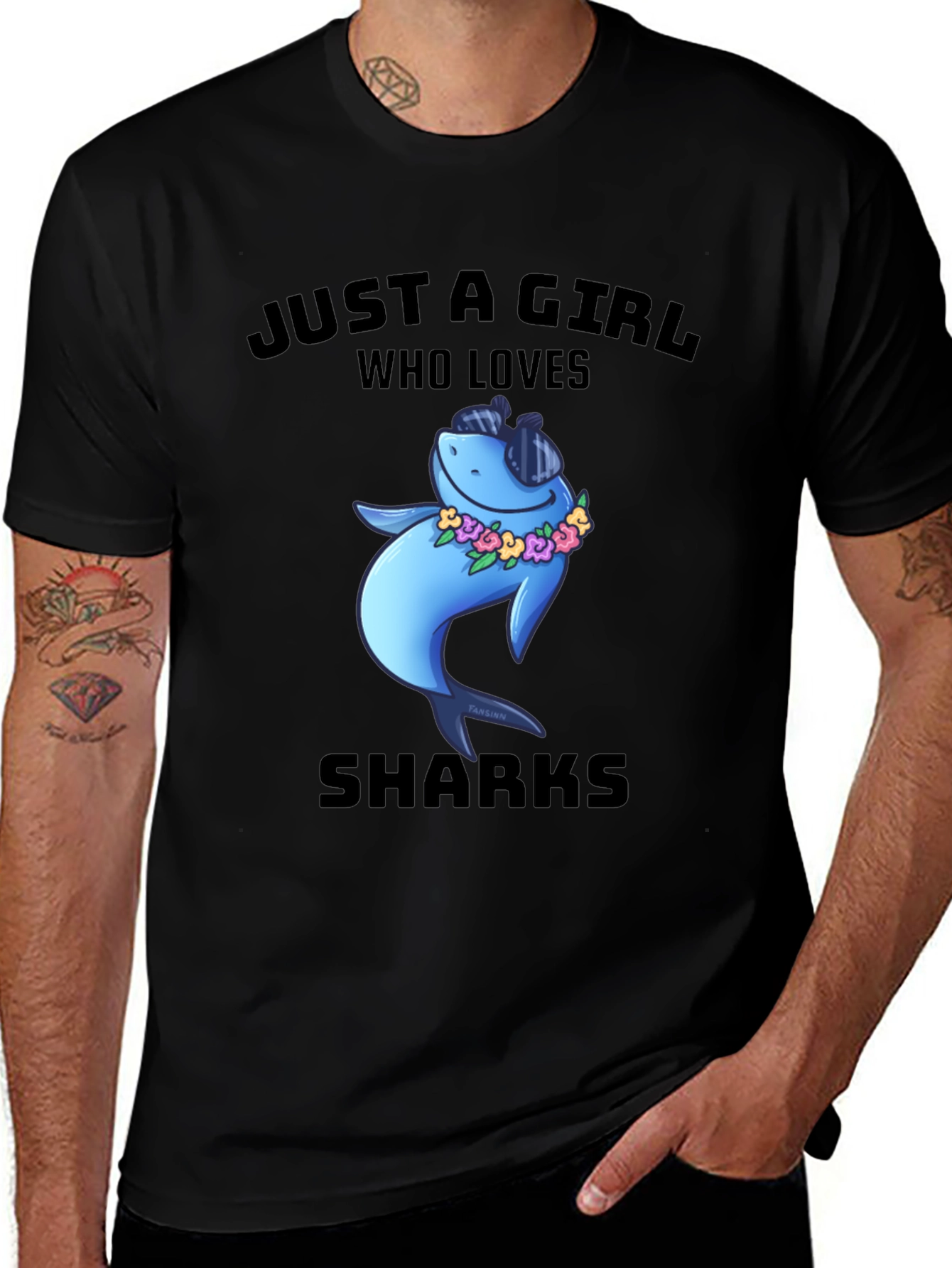 Variant 2 of Just A Girl Who Loves Sharks T-Shirt