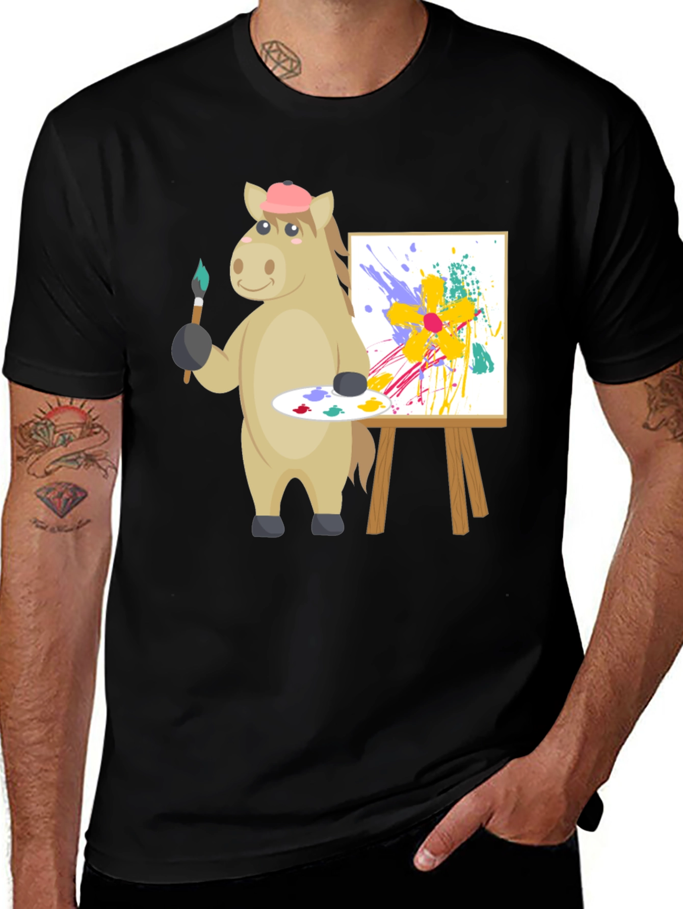 Variant 17 of Artistic Horse Graphic Tee - Unique Painter Design