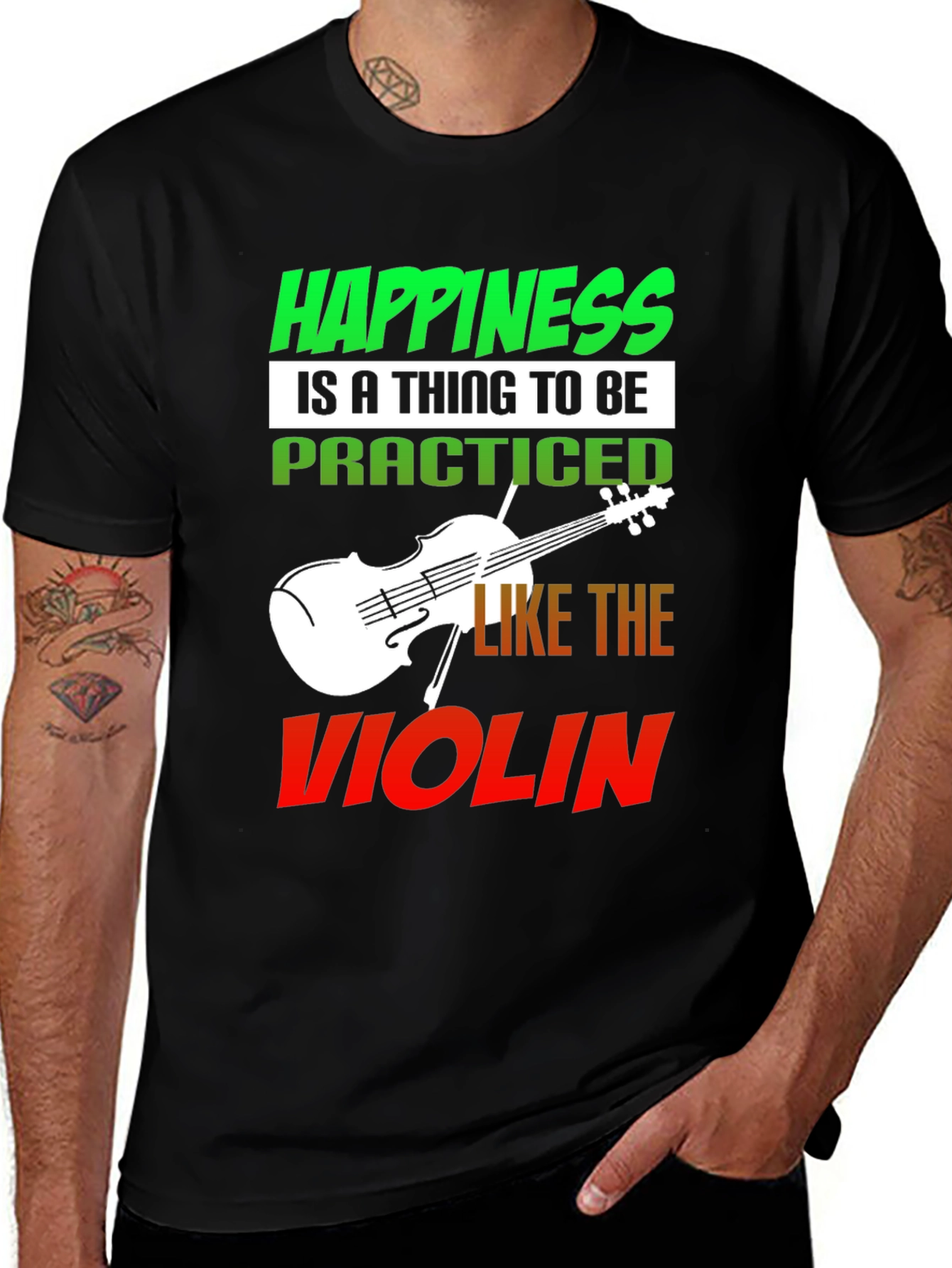 Variant 28 of Happiness Violin T-Shirt - Practice Joy!