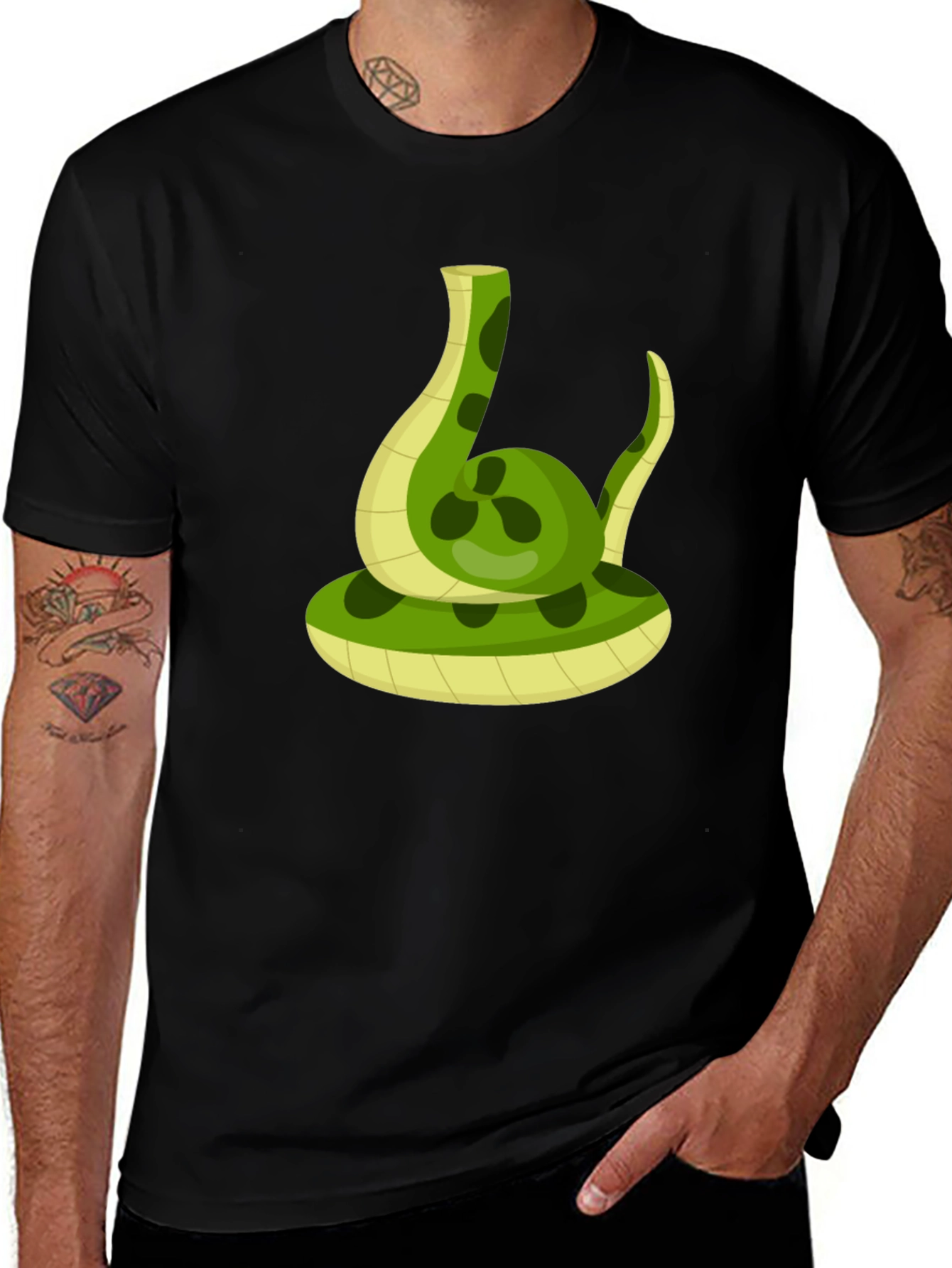 Variant 10 of Snake Graphic Black T-Shirt