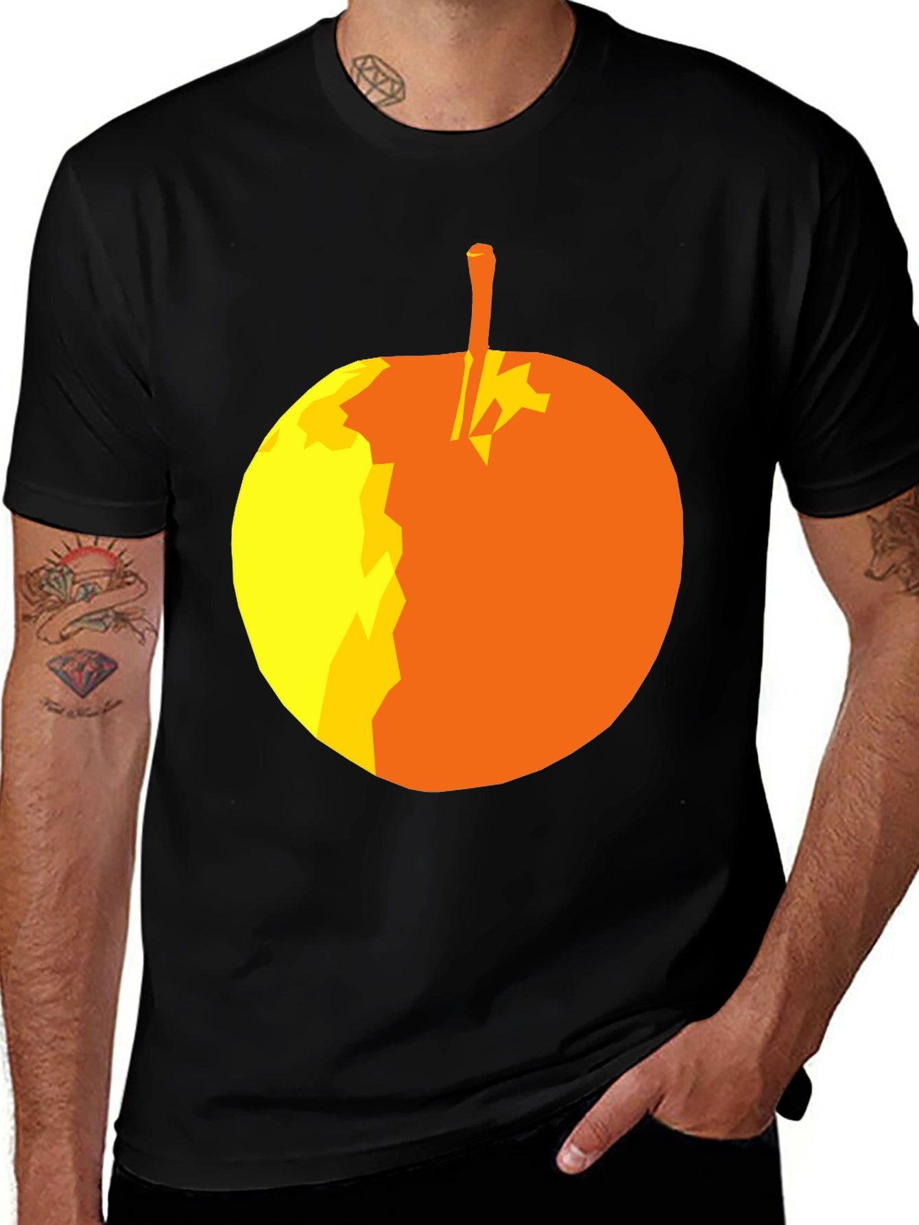 Variant 20 of Abstract Apple Graphic T-Shirt - Stylish Black Tee