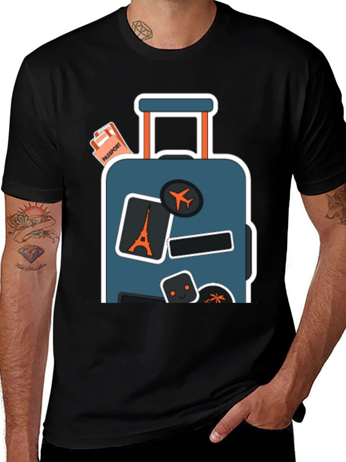 Variant 18 of Travel Ready Tee - Suitcase Graphic T-Shirt