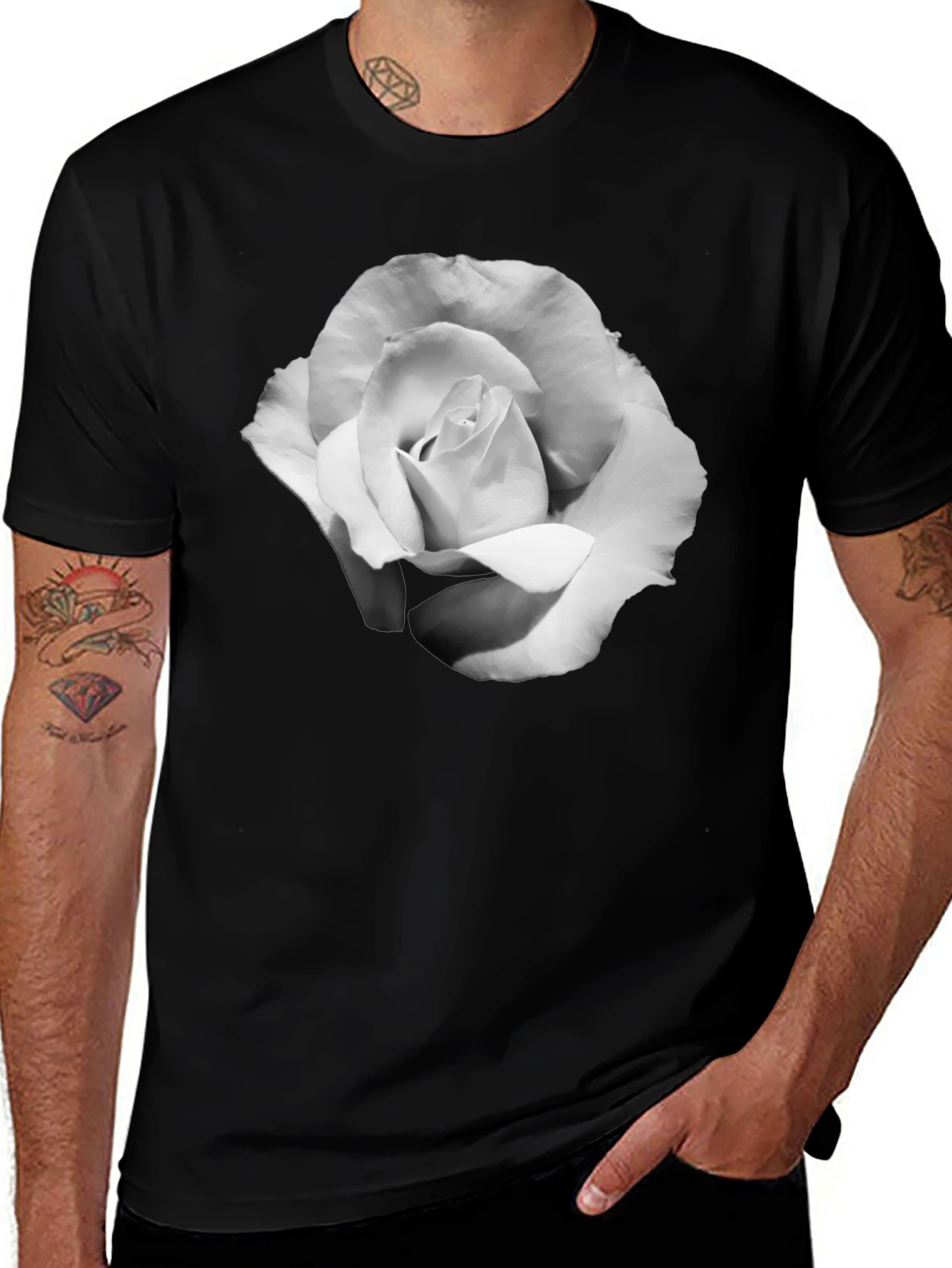 Black Black Rose Graphic T-Shirt main image