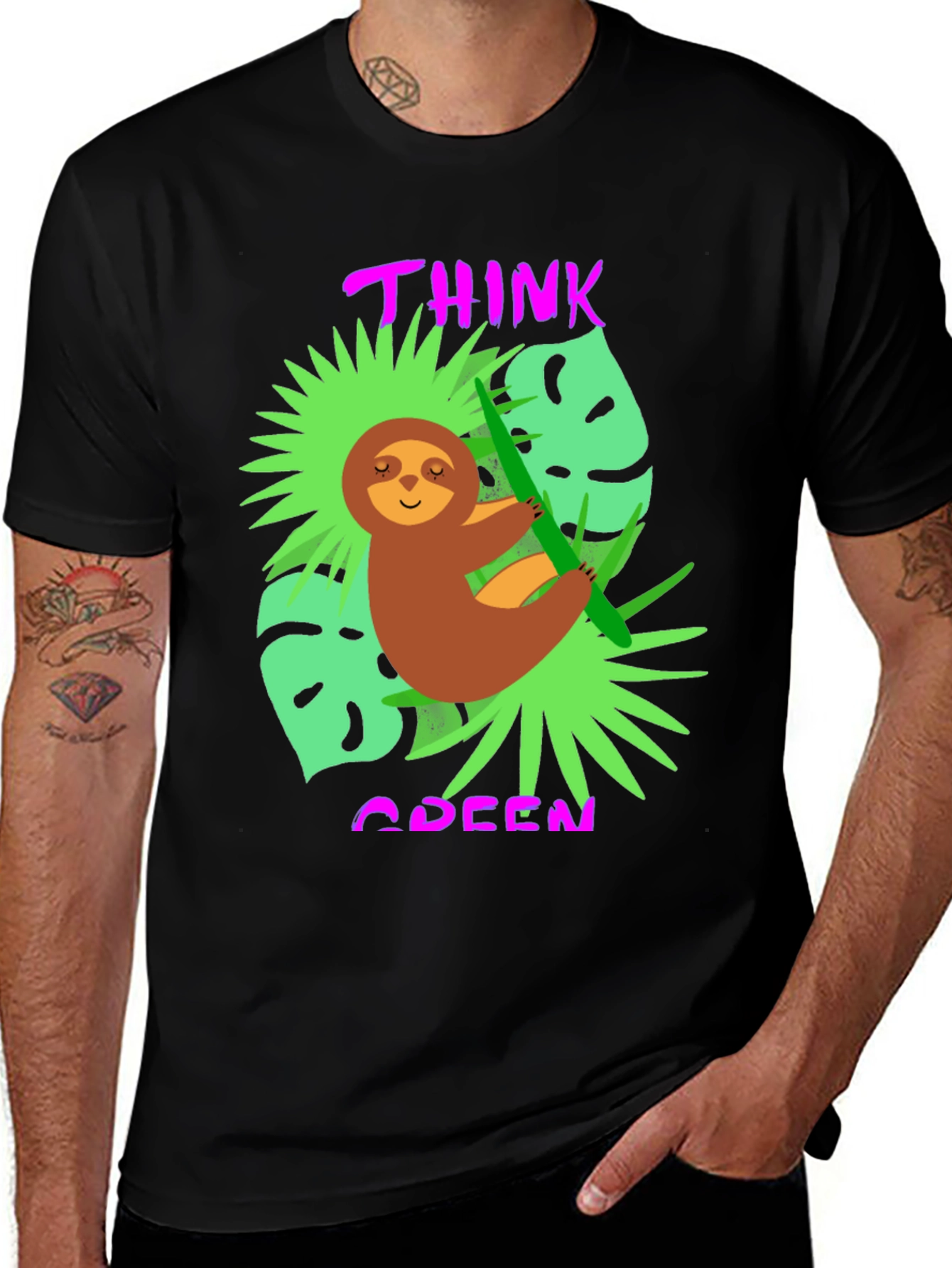 Variant 10 of Think Green Sloth T-Shirt
