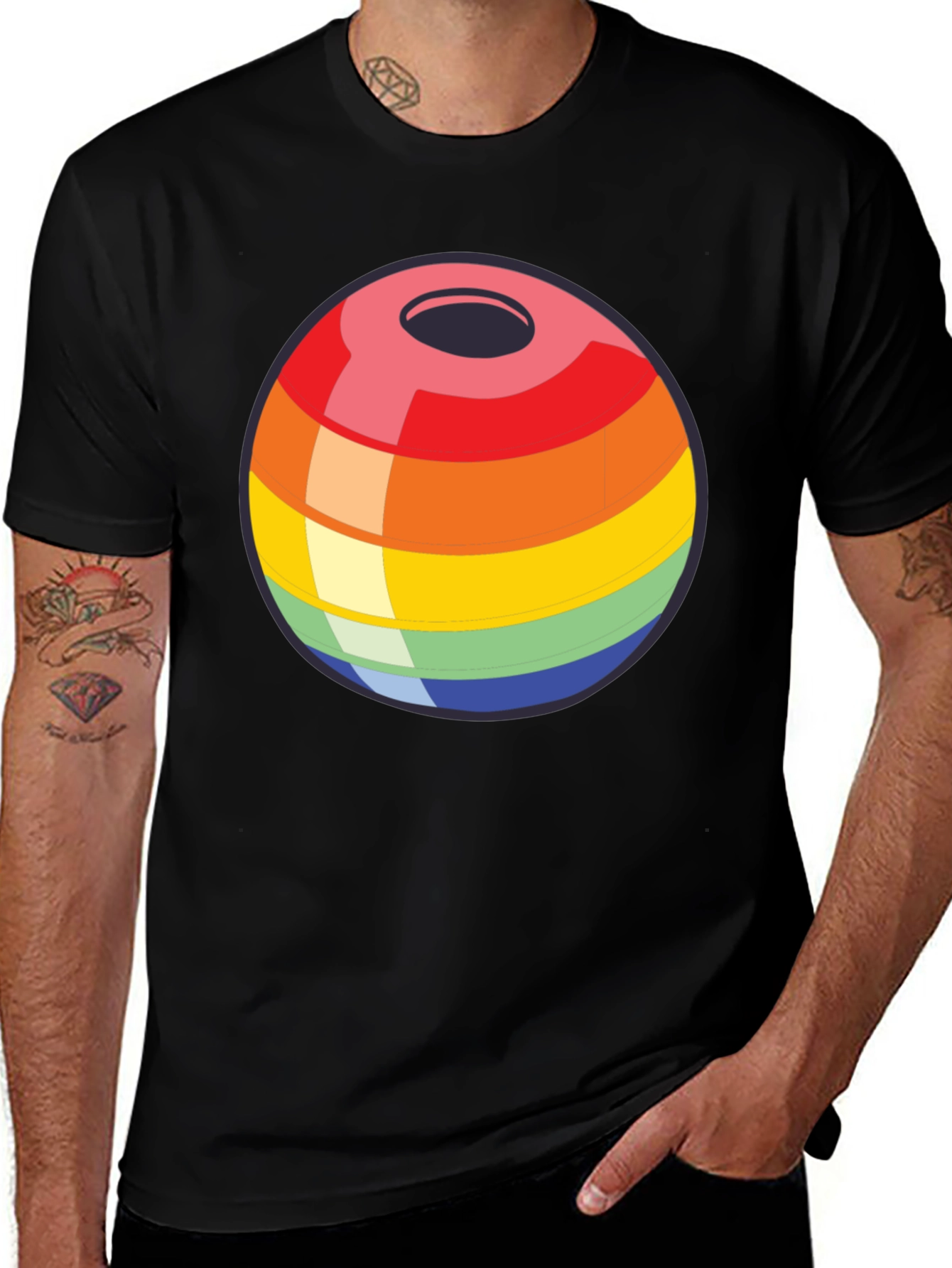 Variant 17 of Rainbow Bead Graphic Tee - Statement Fashion