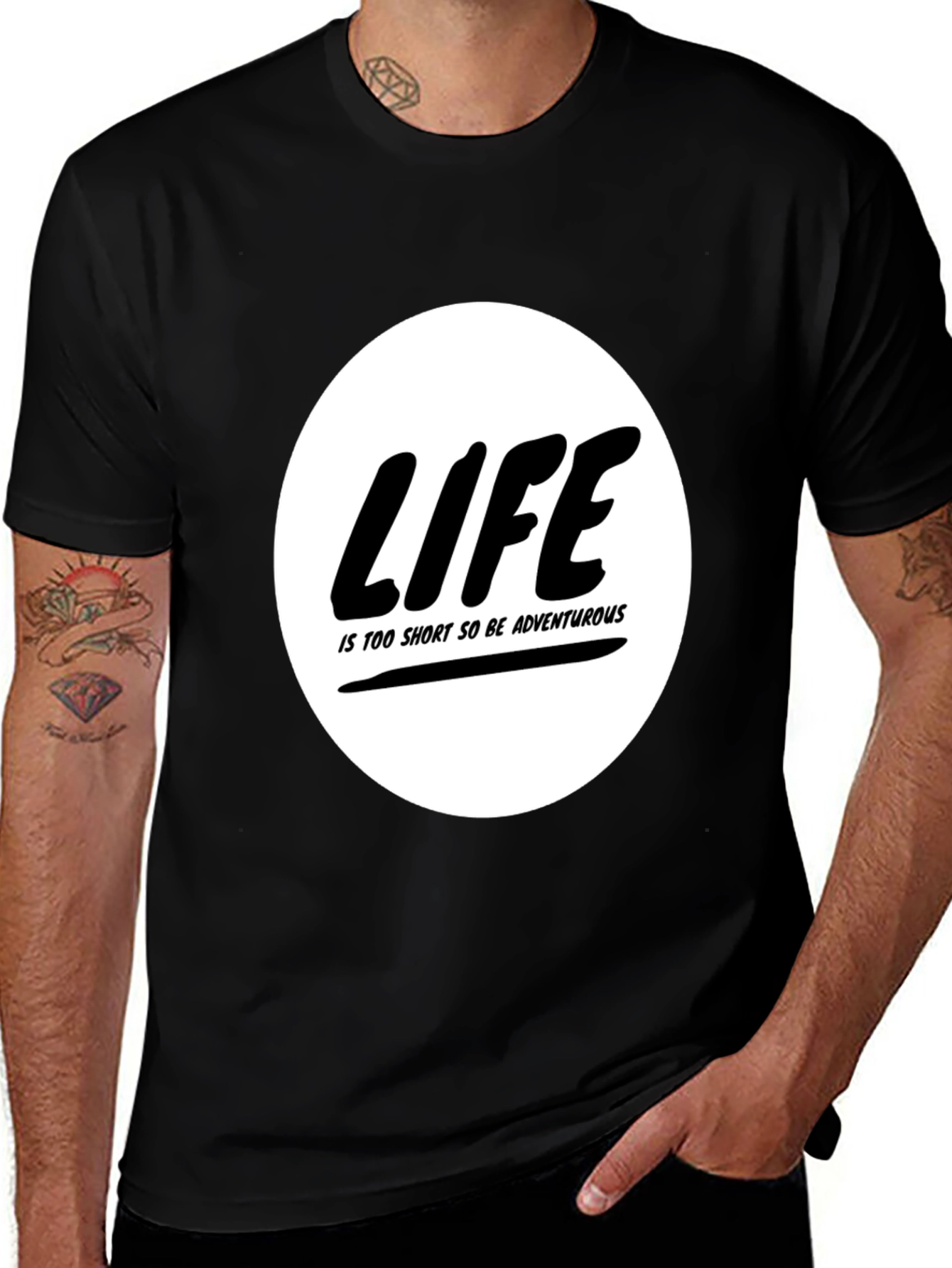 Variant 12 of Life is Too Short Black Graphic Tee